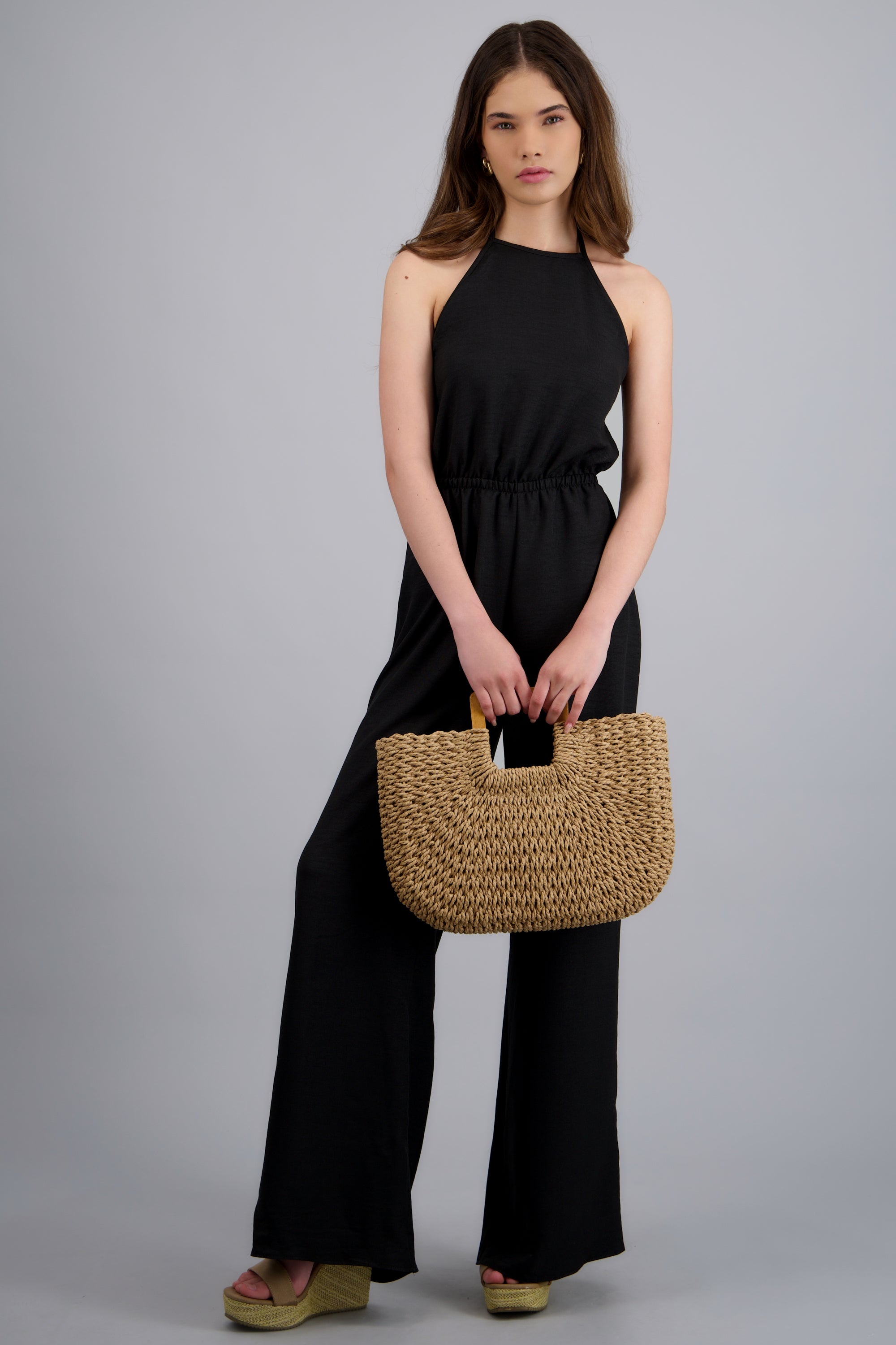 Jumpsuit halter escote espalda NEGRO