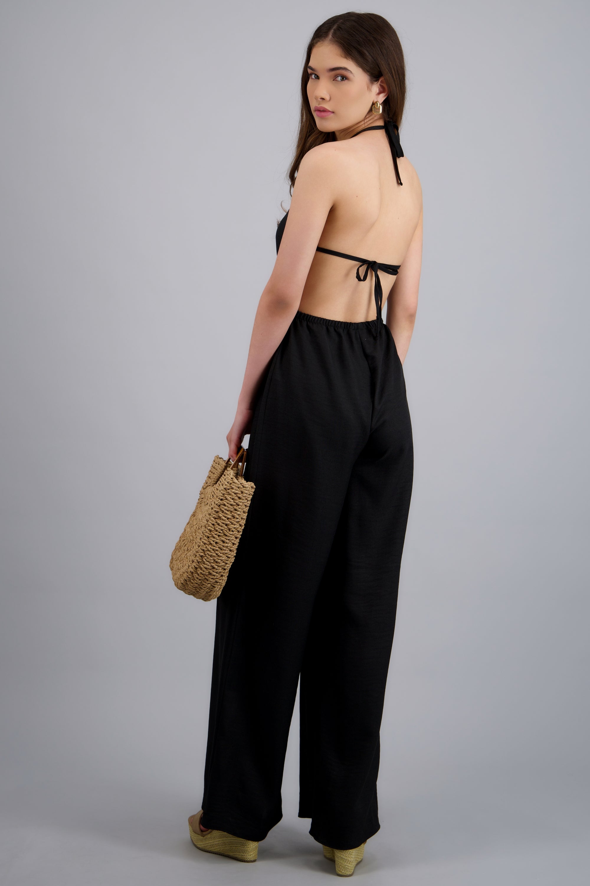 Jumpsuit halter escote espalda NEGRO