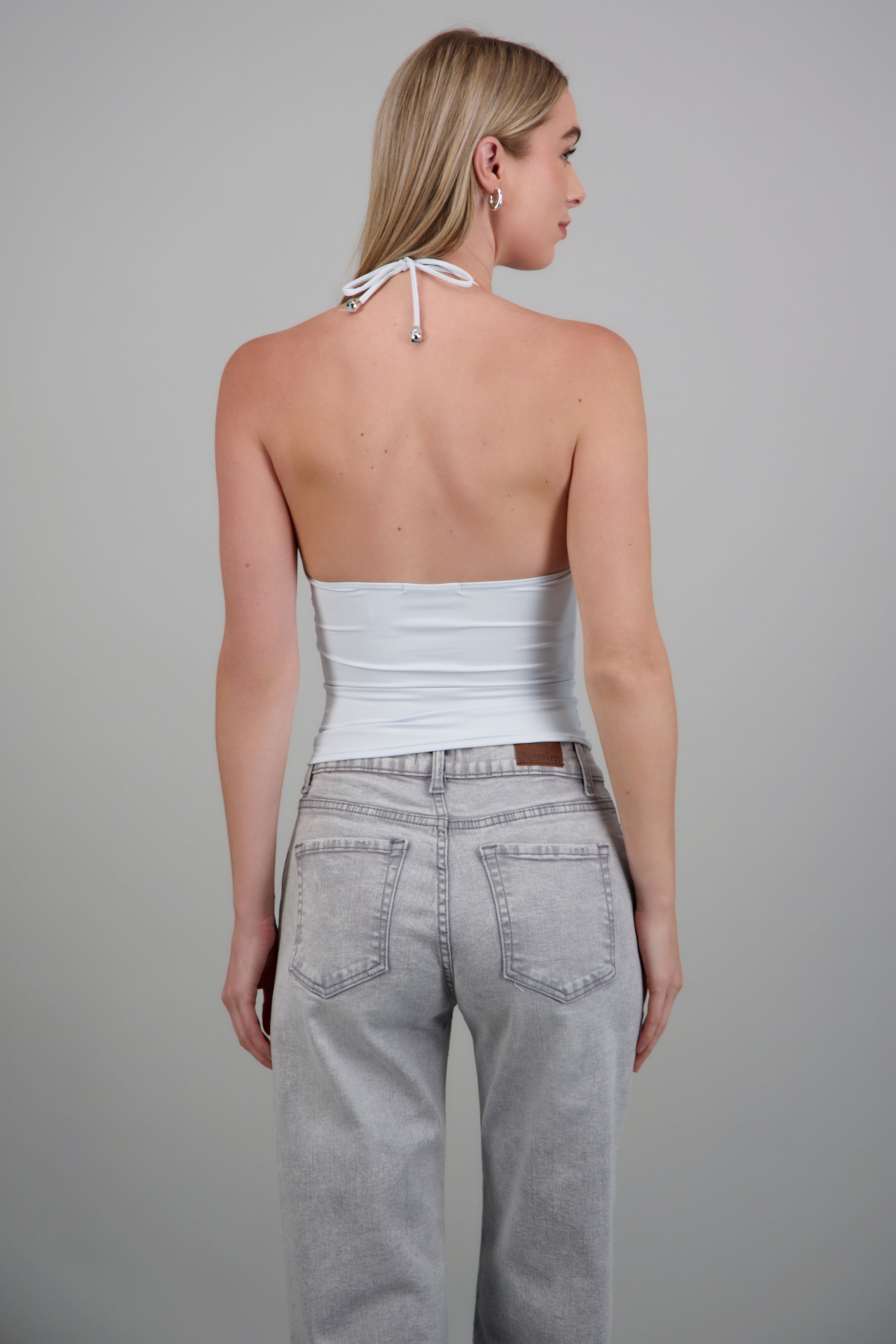 Top liso detalle corte AZUL PASTEL