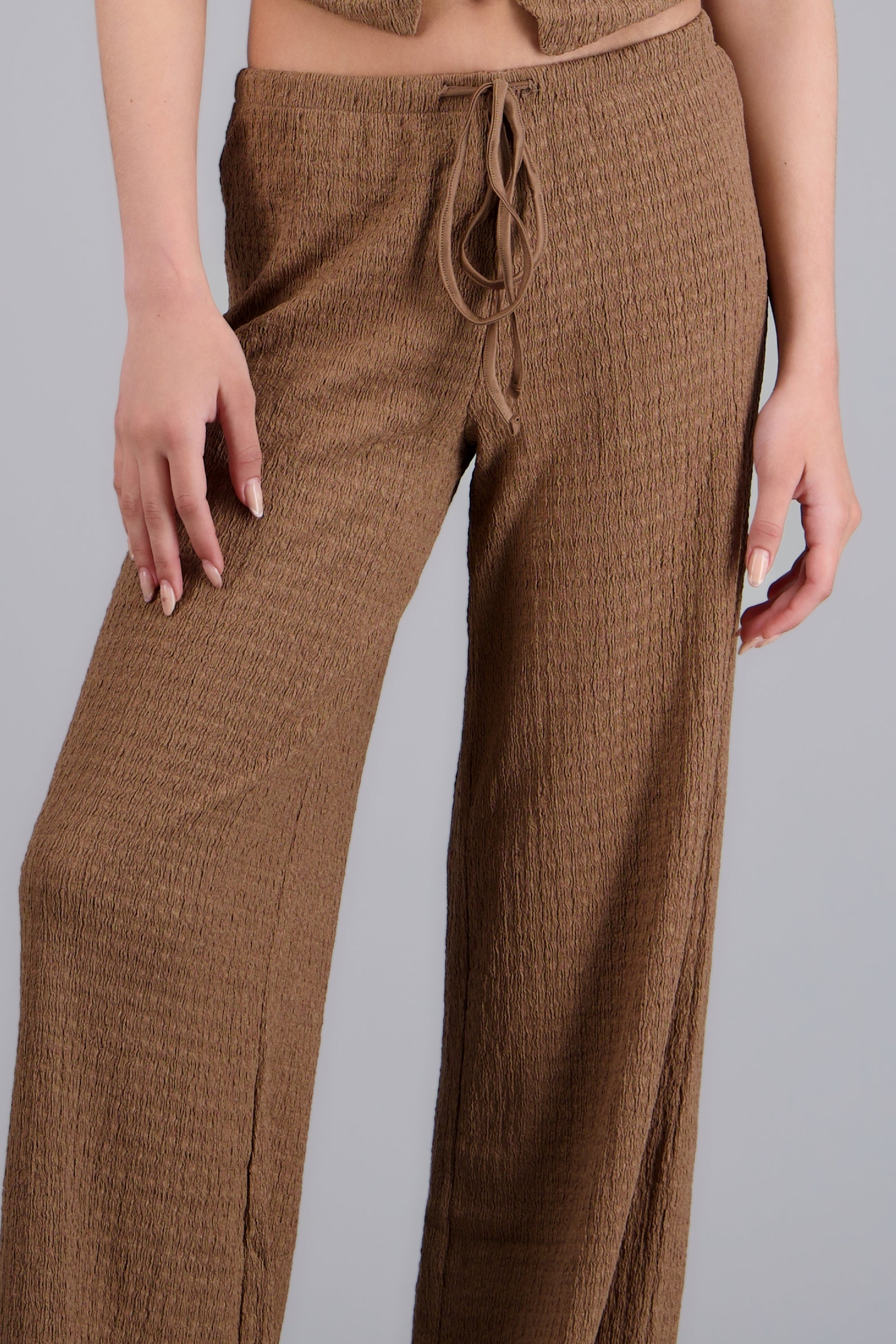 Pantalón textura jareta funcional TAUPE