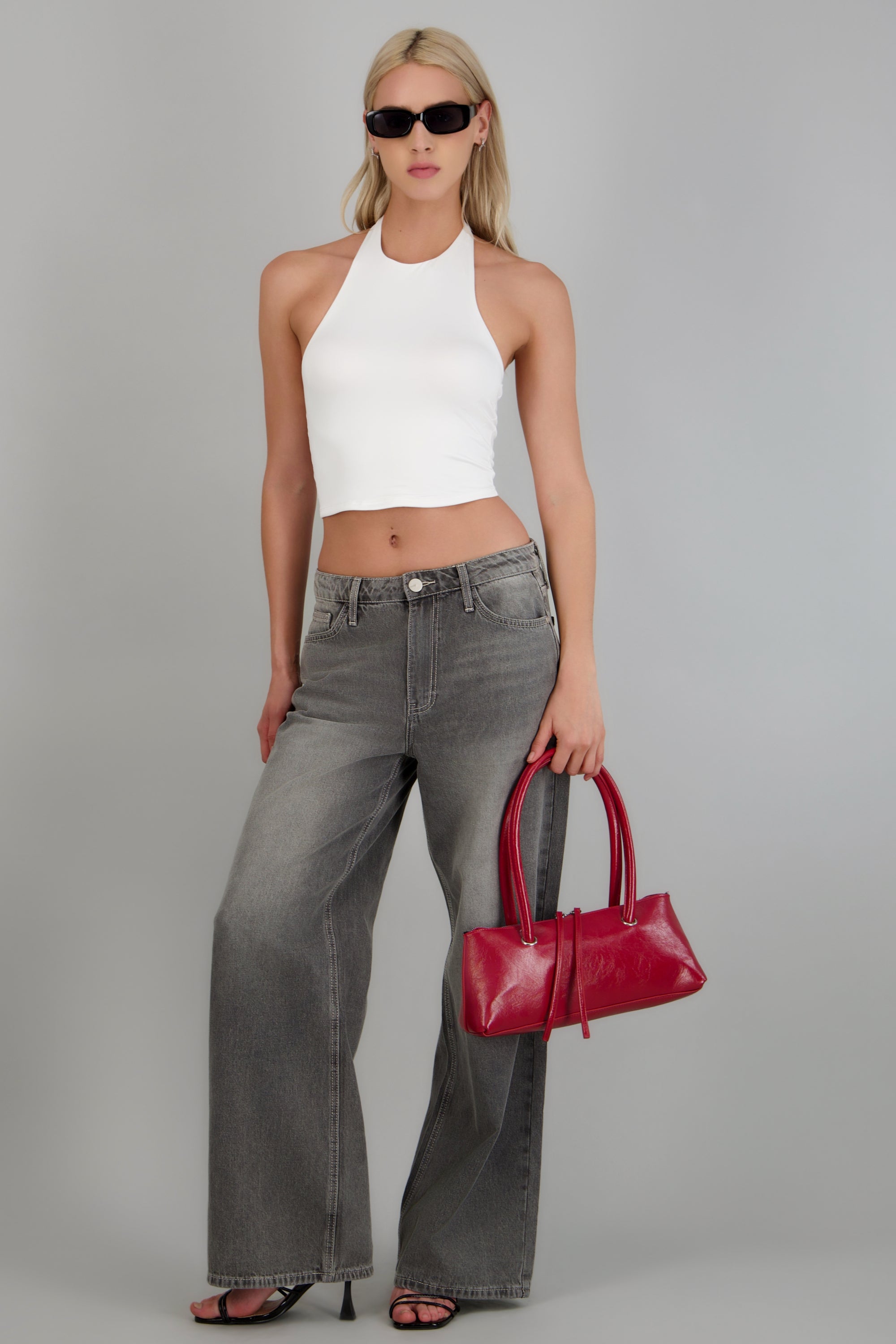 Wide leg vintage loose jeans GRIS