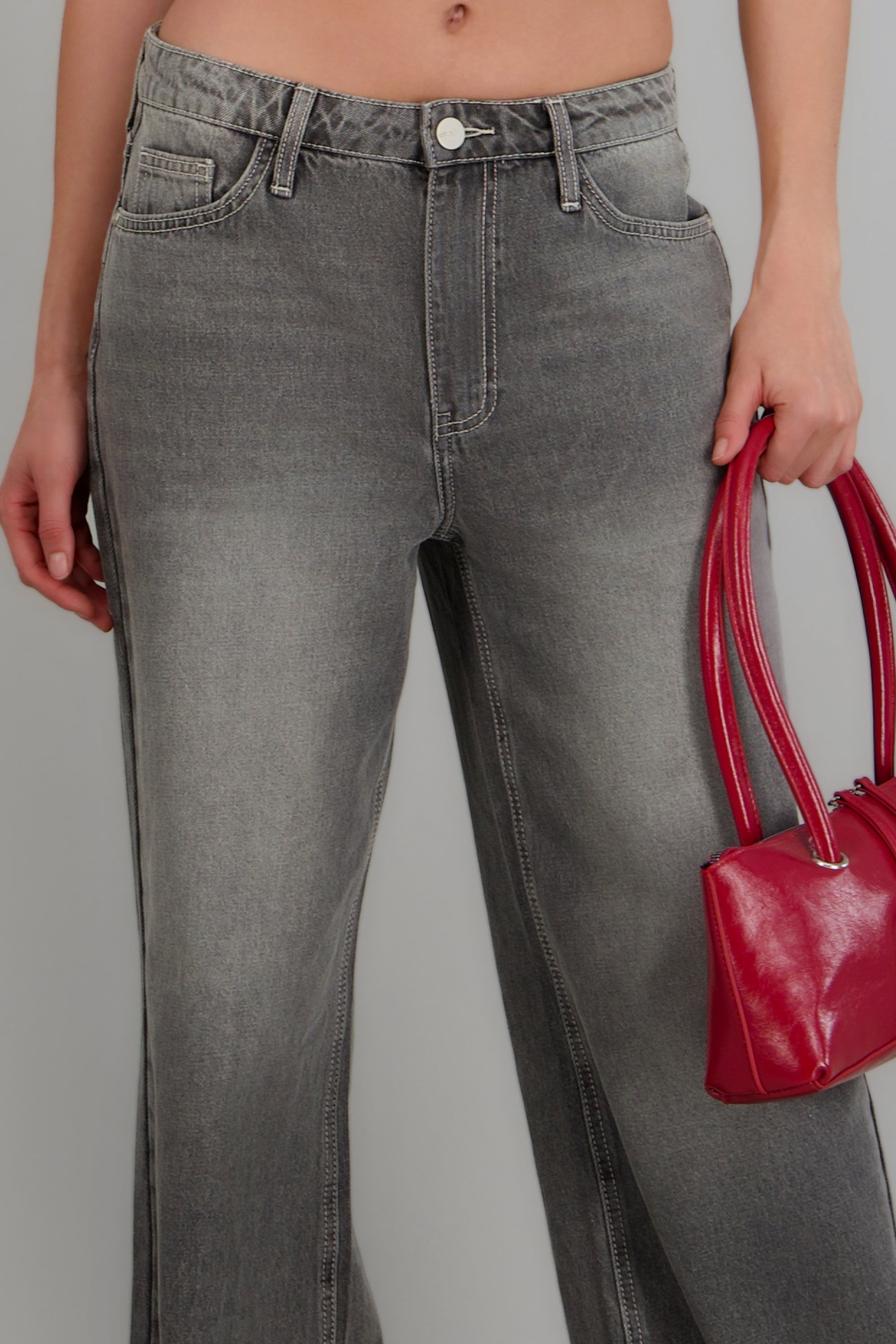 Wide leg vintage loose jeans GRIS