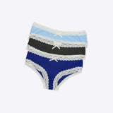 Tripack bikini rib detalle encaje