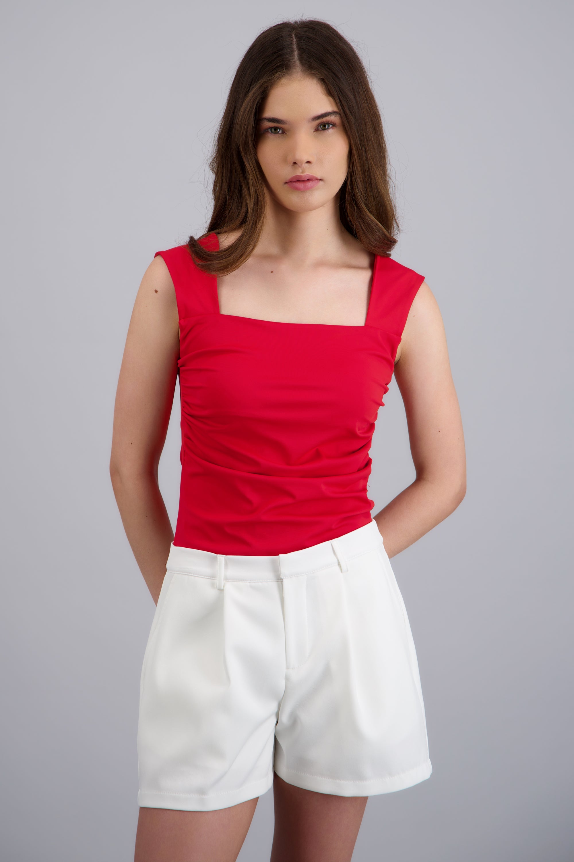 Top tirantes escote cuadrado ROJO