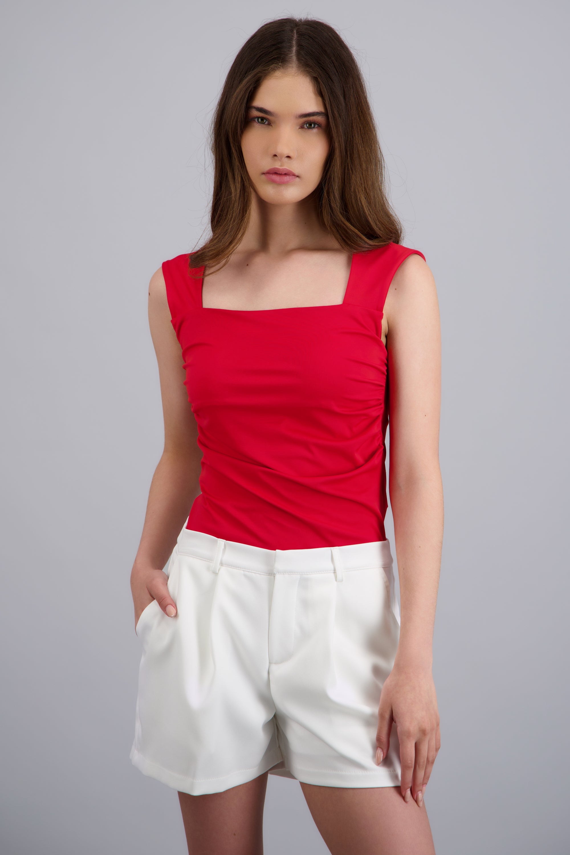 Top tirantes escote cuadrado ROJO