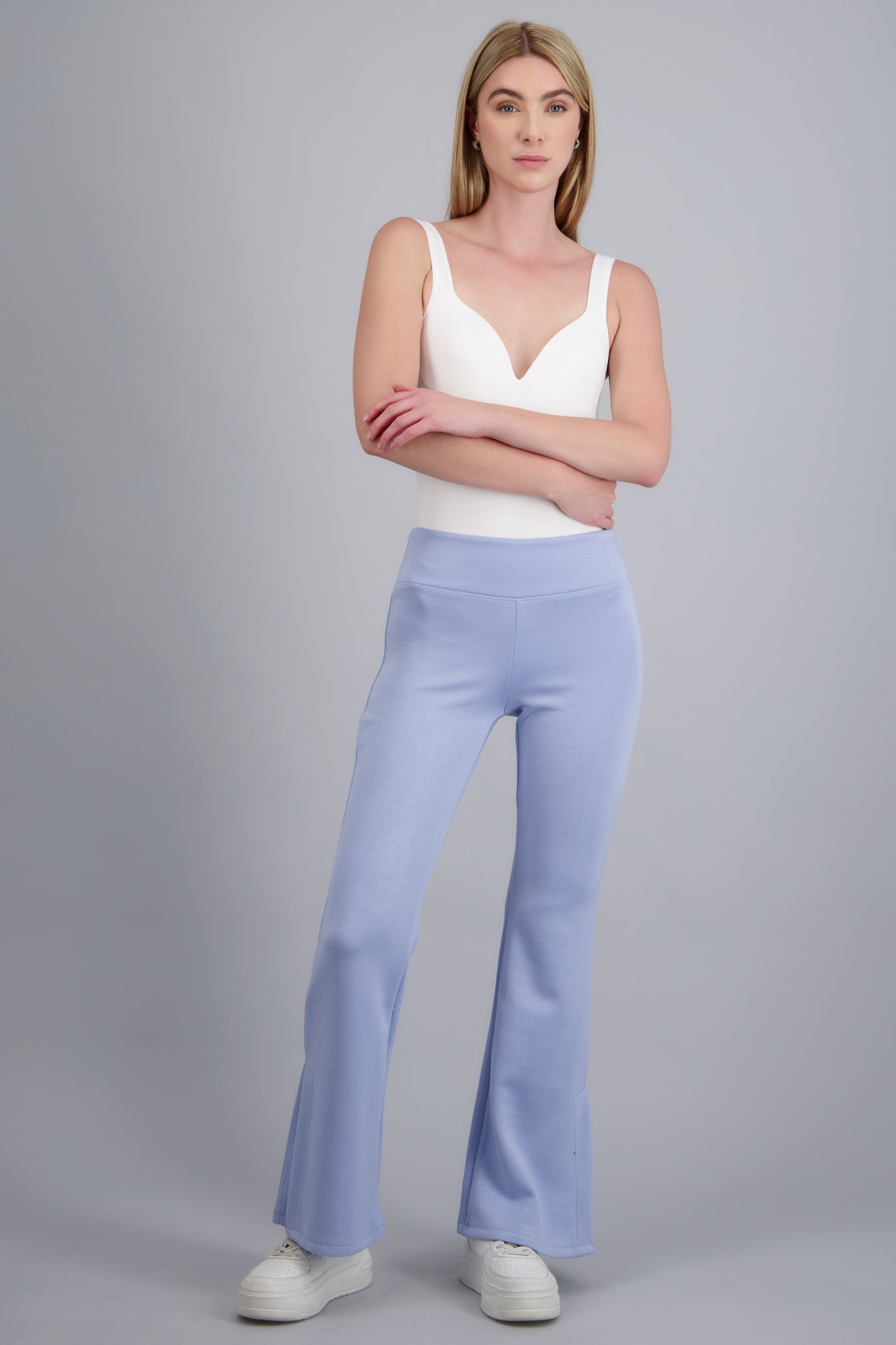 pantalon recto tacto suave AZUL