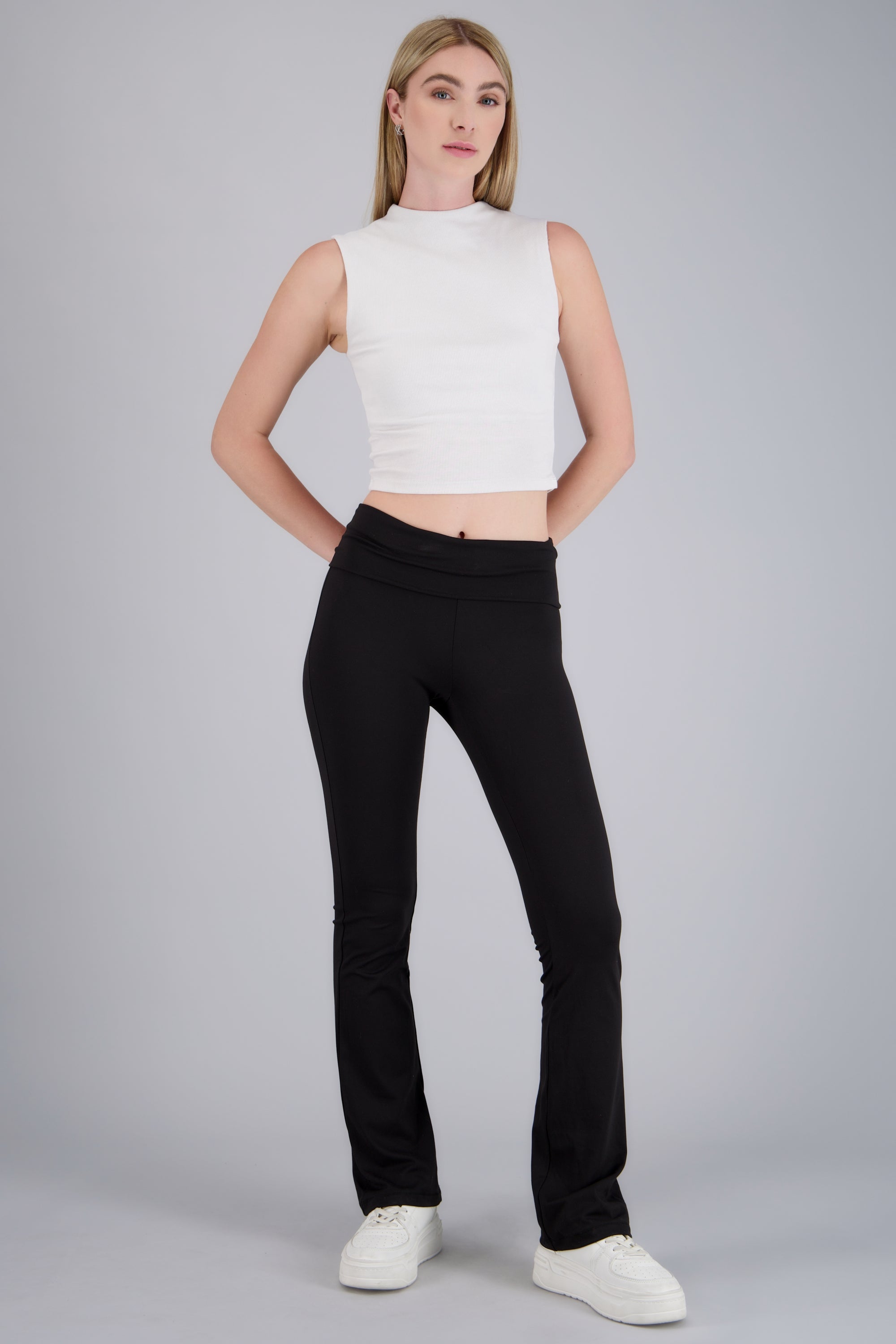 leggings corte recto pretina ancha NEGRO