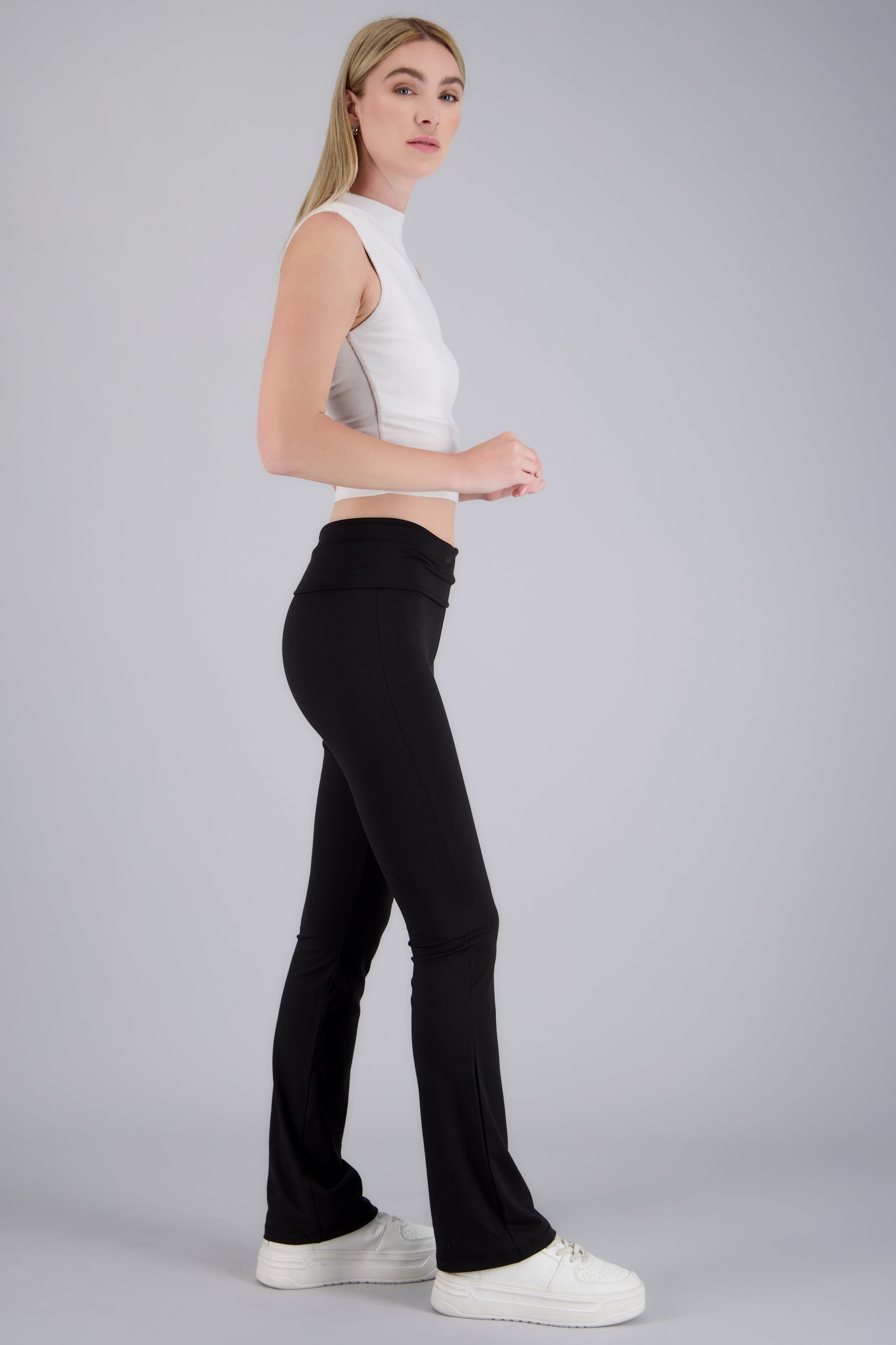 leggings corte recto pretina ancha NEGRO