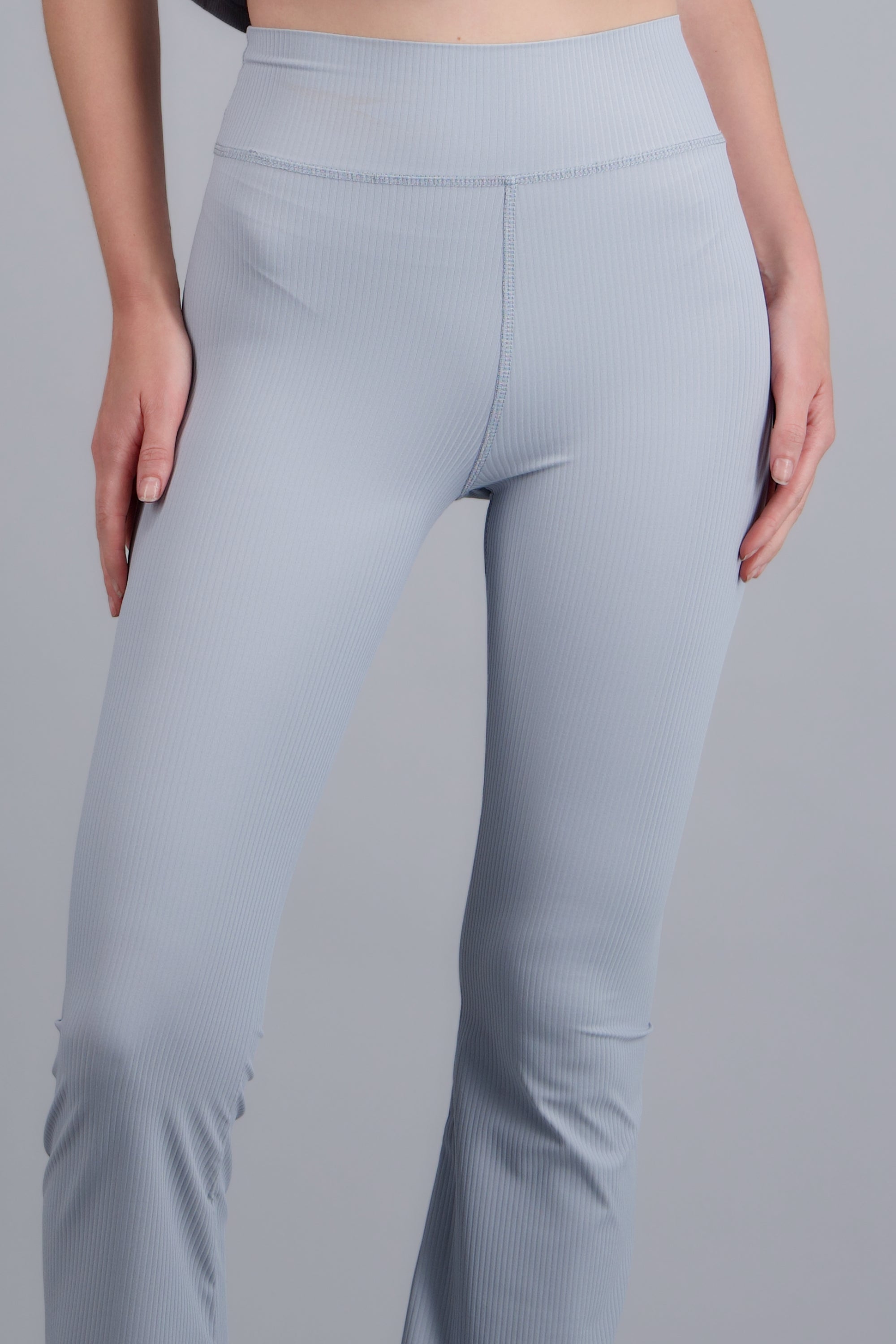Leggings rib flare AZUL CIELO