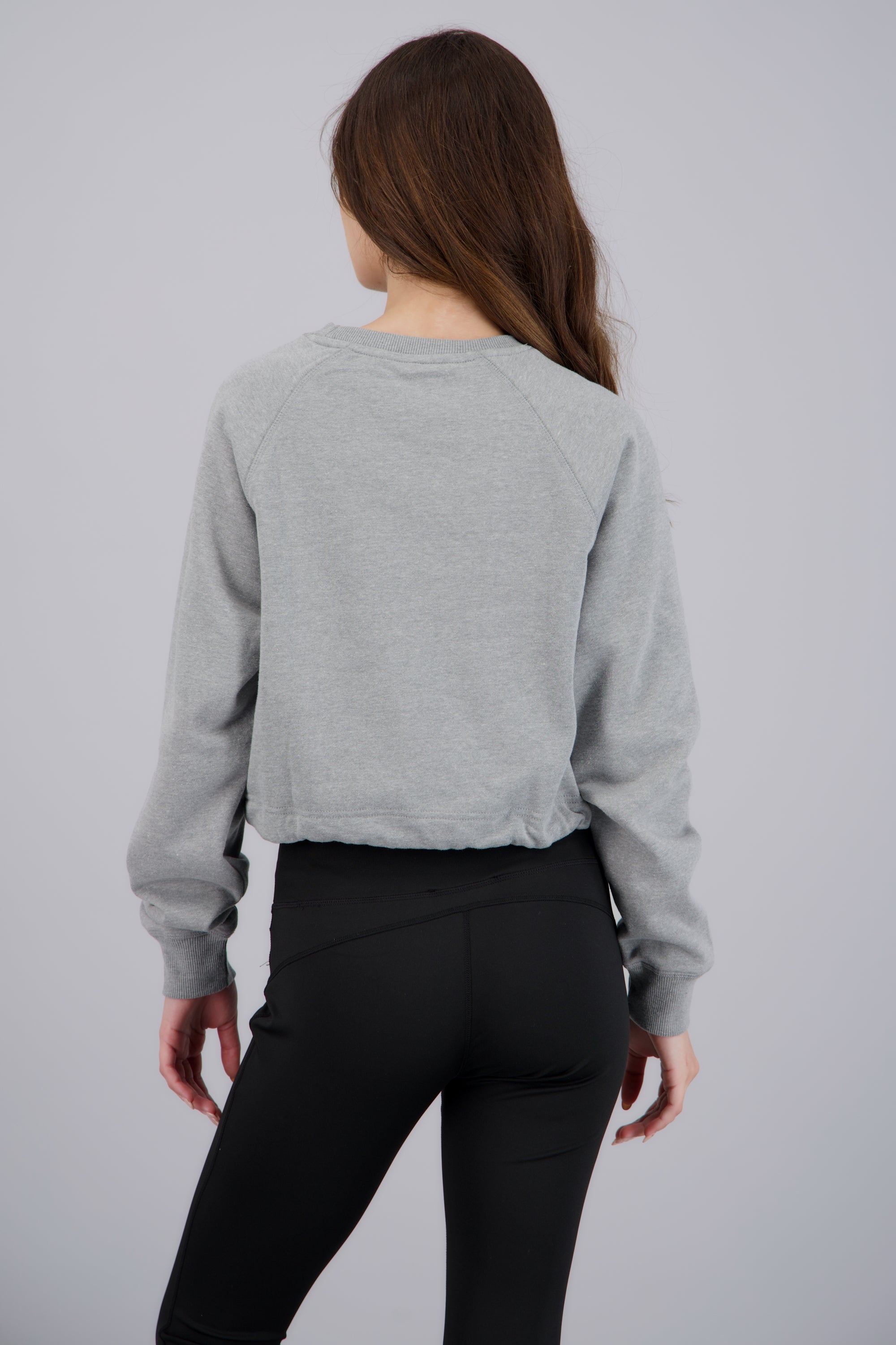 sudadera crop jareta ajuste GRIS