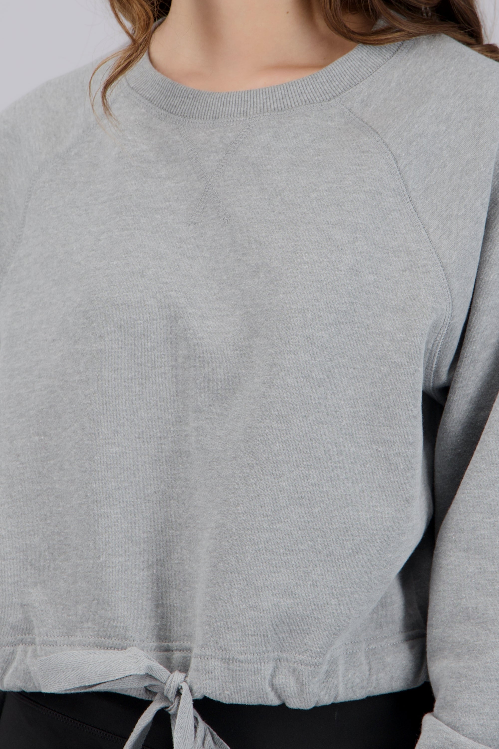 sudadera crop jareta ajuste GRIS
