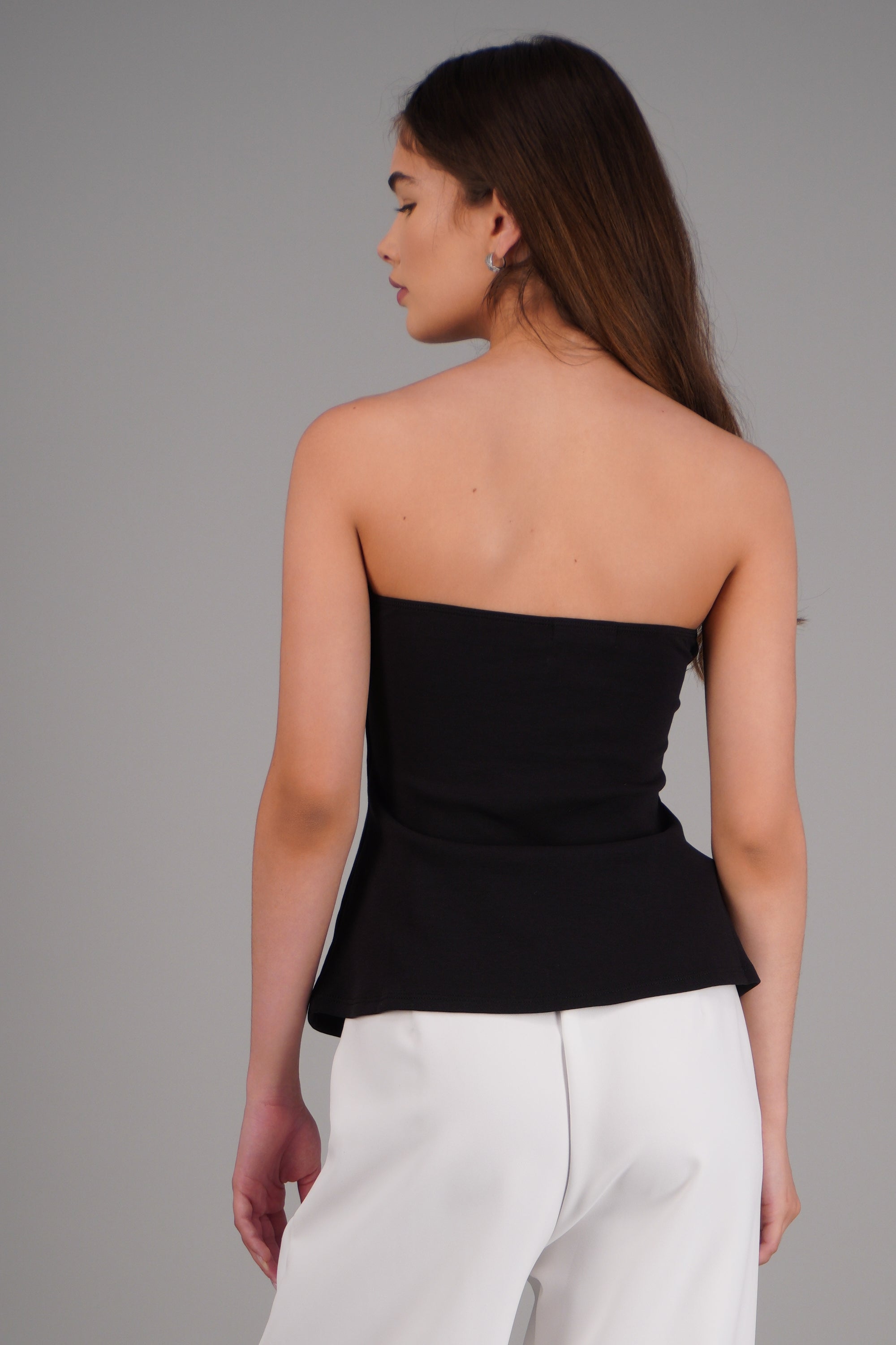 Top strapless pinzas NEGRO