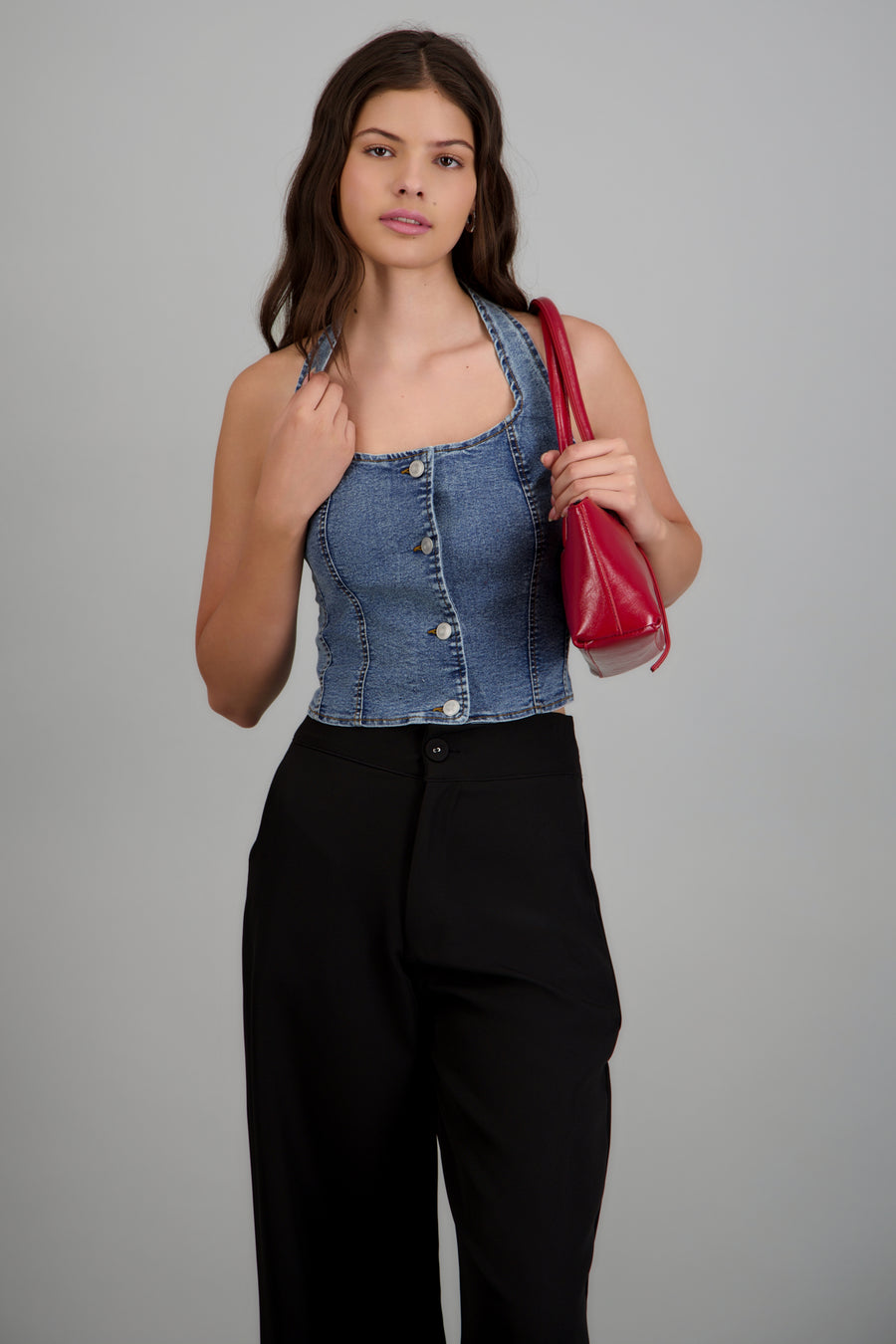 Top denim halter