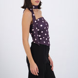 Top tubo detalle bufanda polka dots
