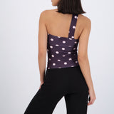Top tubo detalle bufanda polka dots