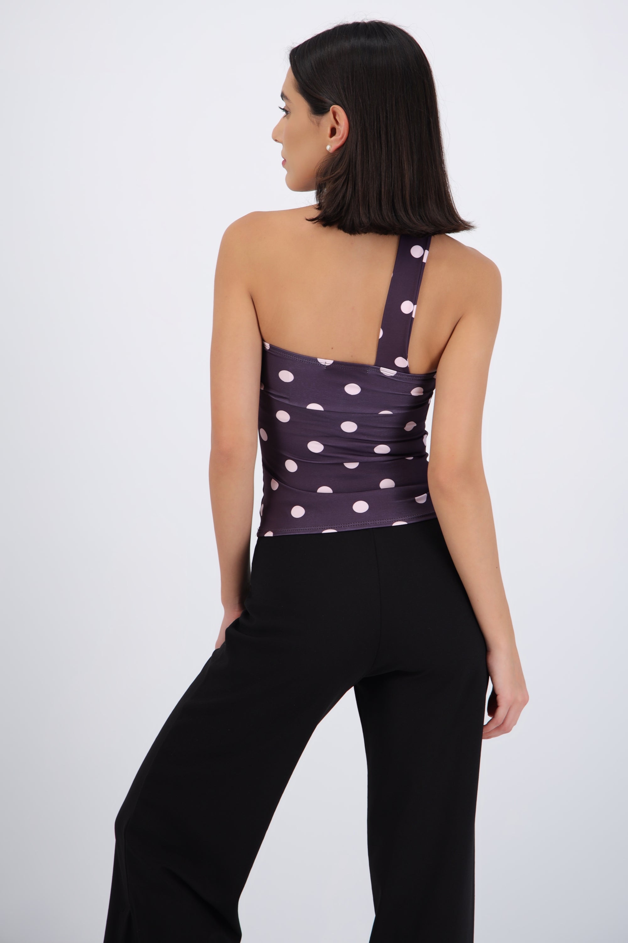 Top tubo detalle bufanda polka dots