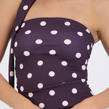Top tubo detalle bufanda polka dots