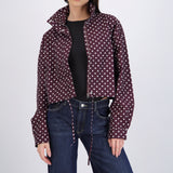 Chamarra ligera polkadots con cuello alto