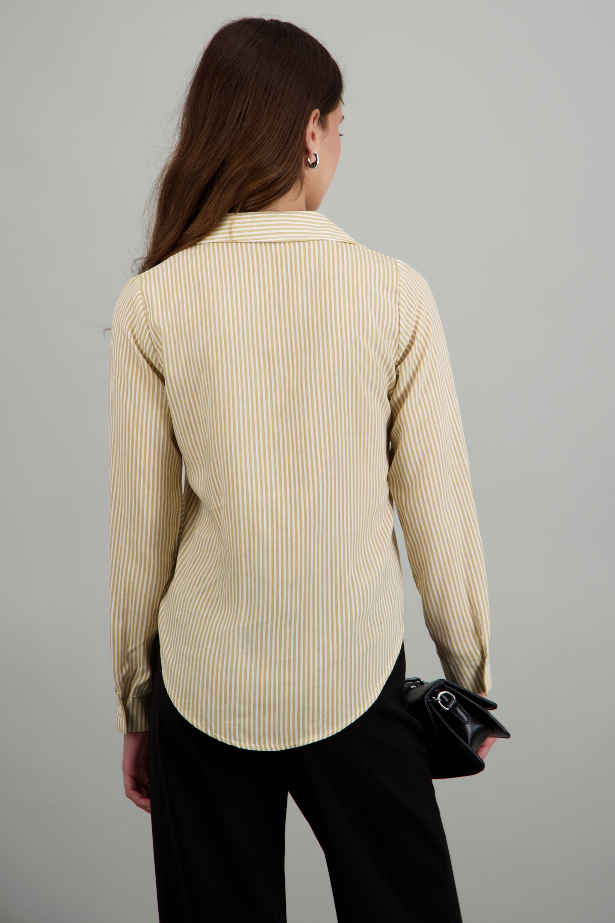 Camisa amplia rayas BEIGE