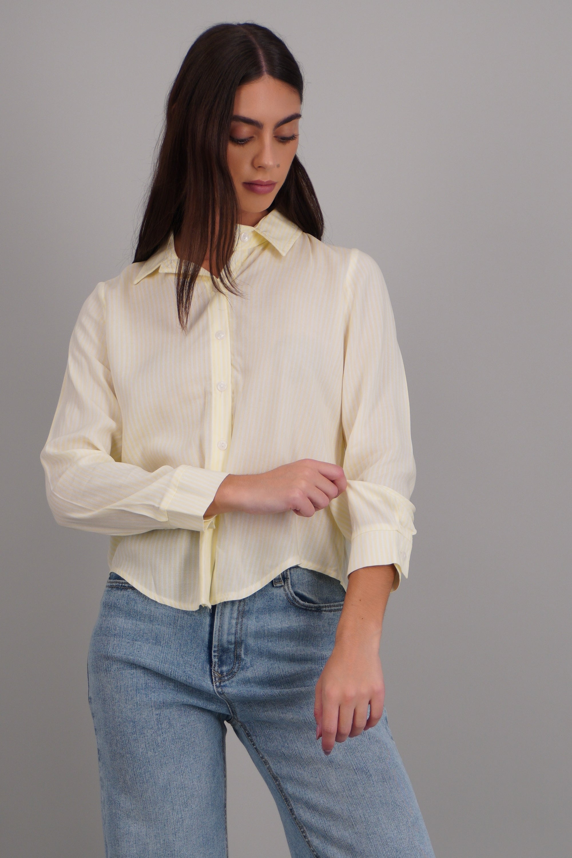 Camisa amplia rayas AMARILLO PASTEL