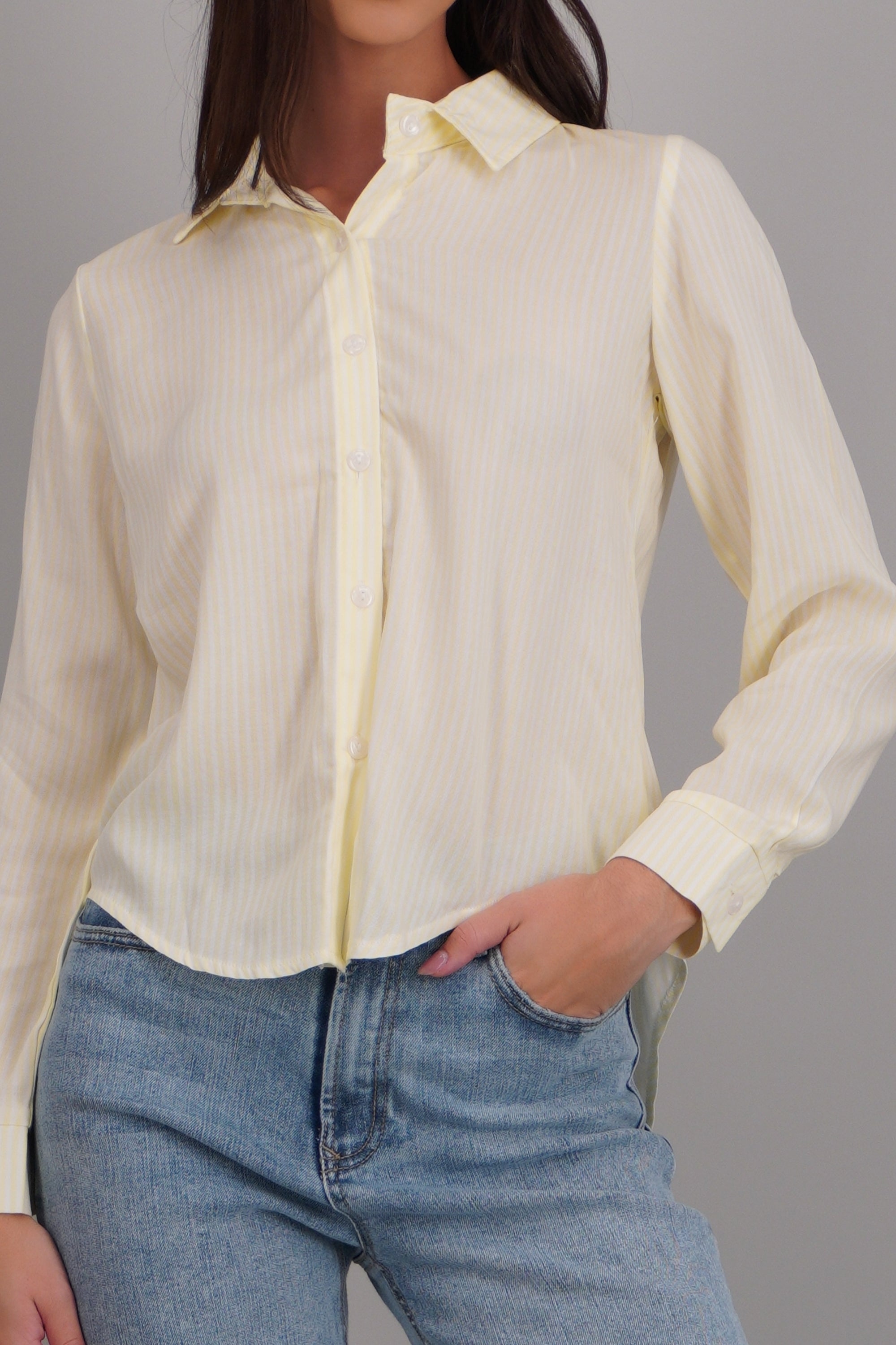 Camisa amplia rayas AMARILLO PASTEL