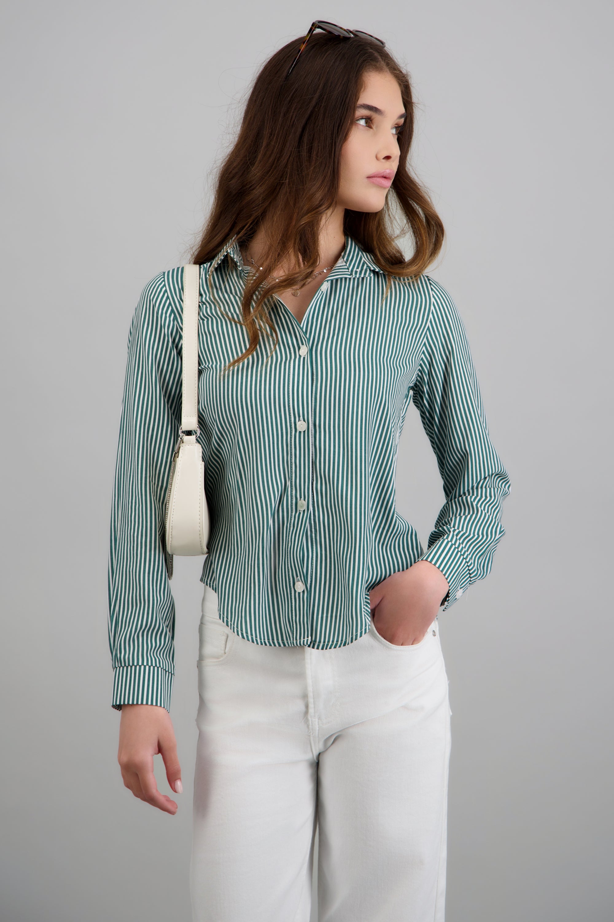 Camisa amplia rayas AZUL PATO