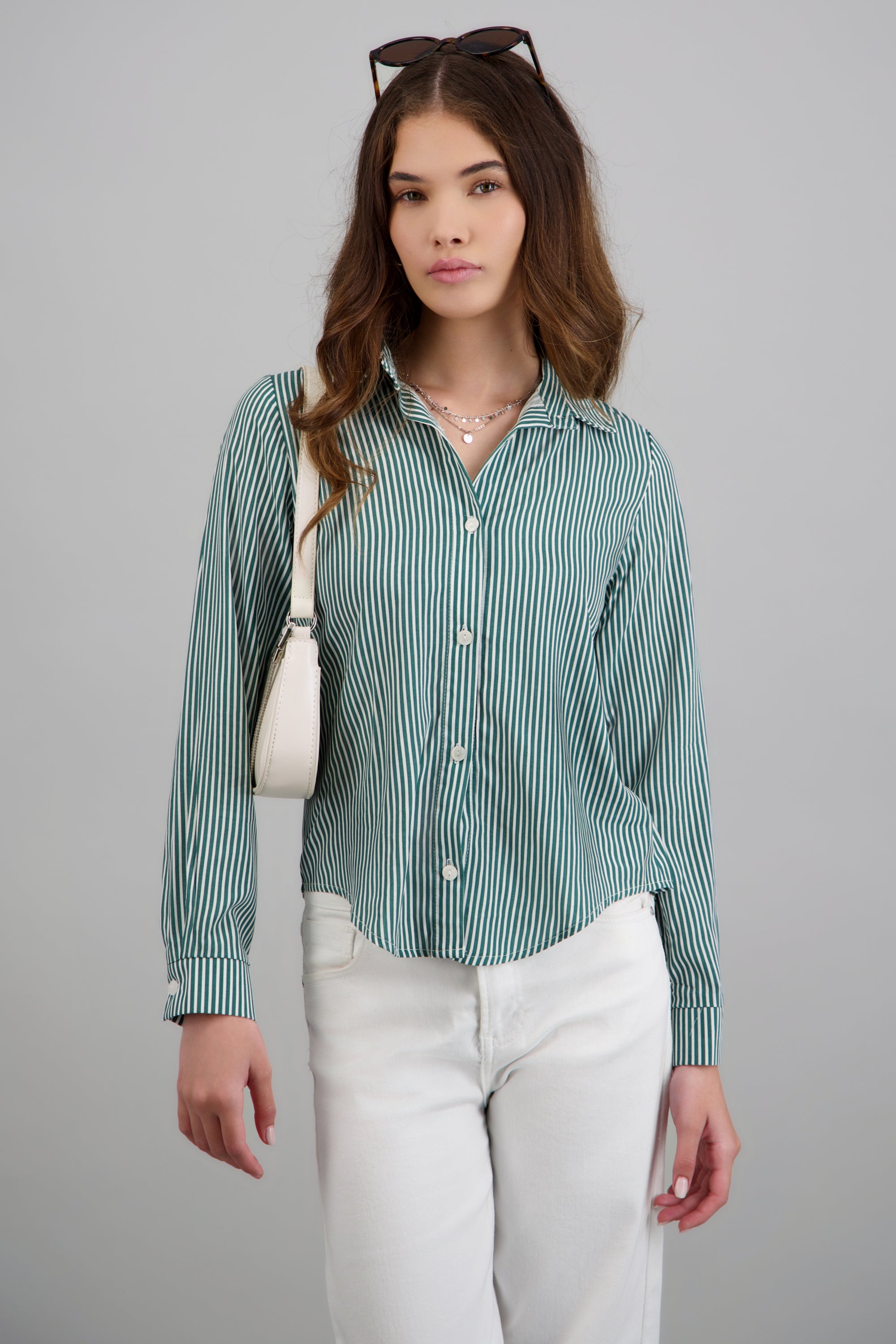 Camisa amplia rayas AZUL PATO