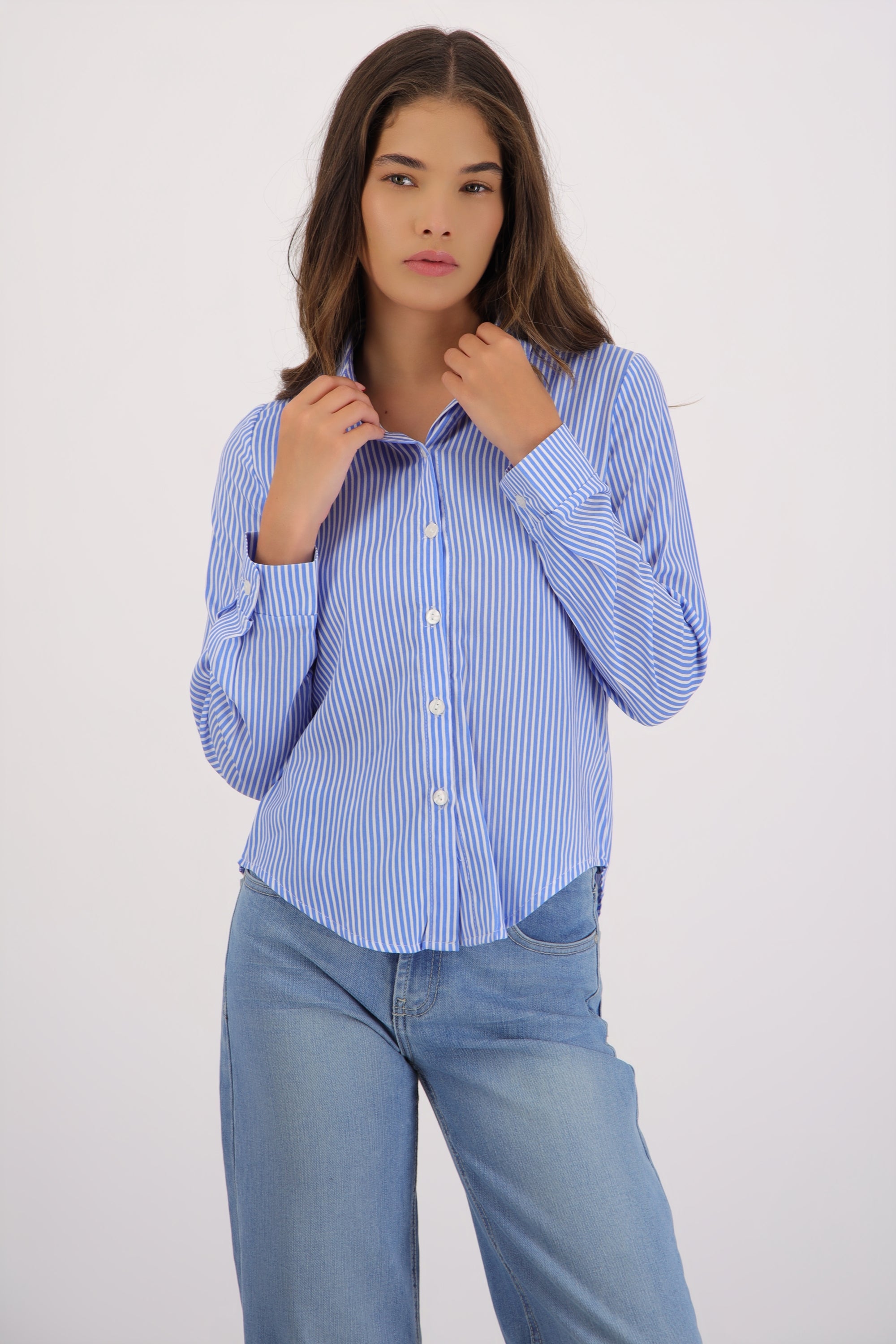 Camisa amplia rayas AZUL REY