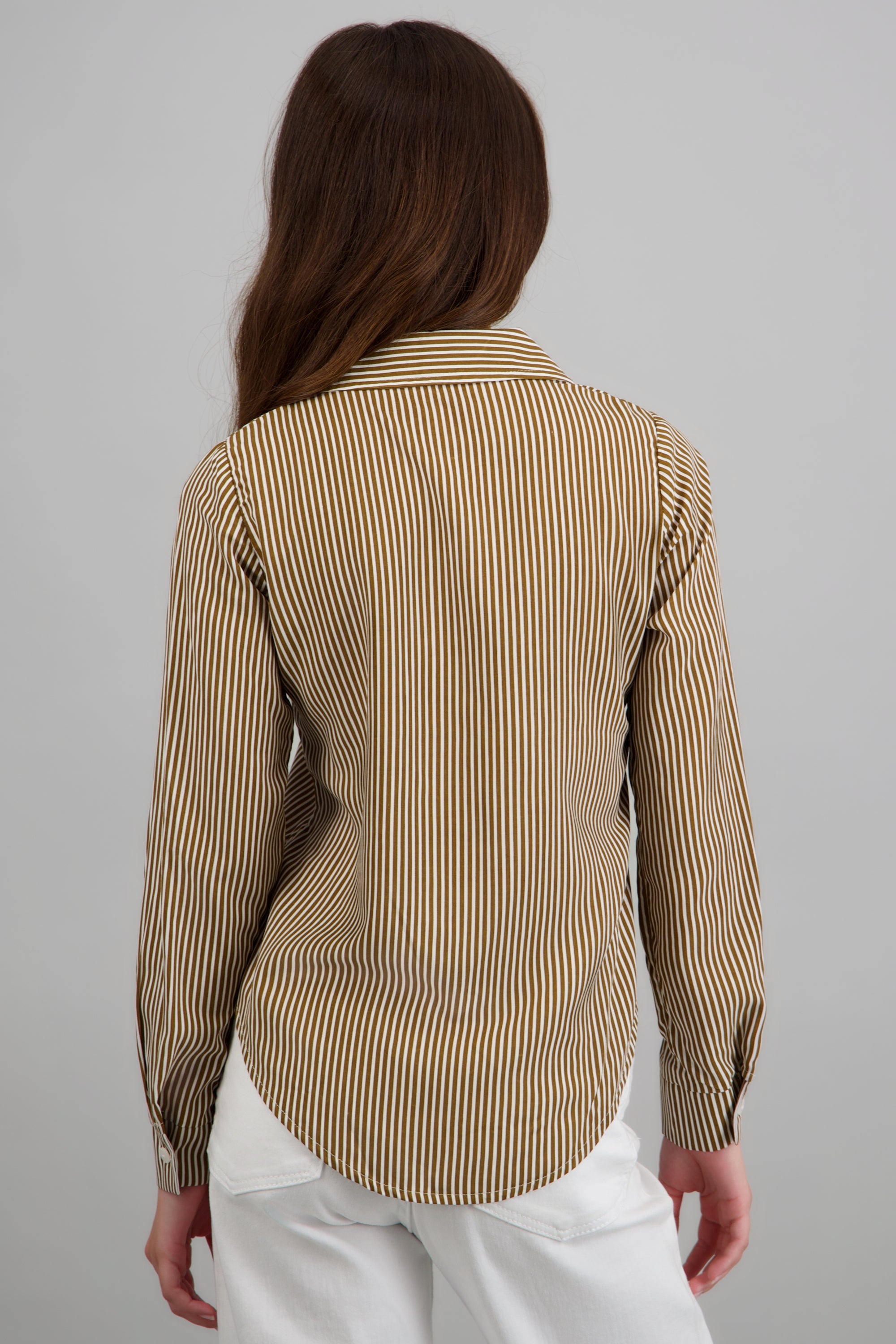 Camisa amplia rayas CHOCOLATE