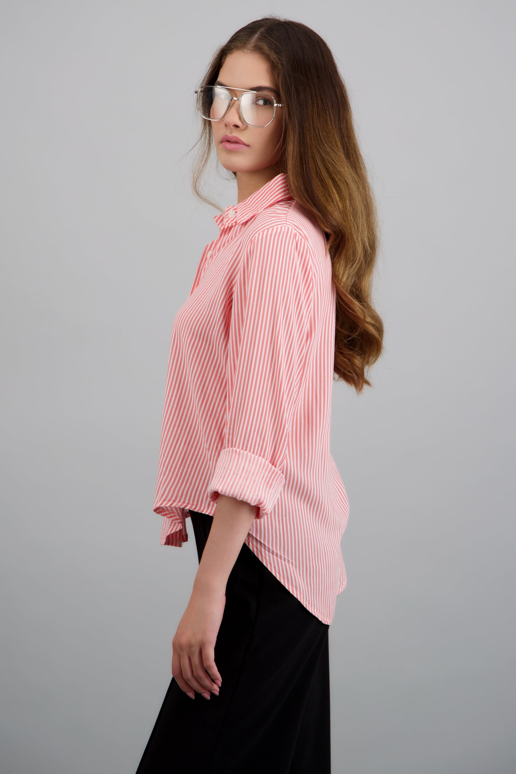 Camisa amplia rayas CORAL