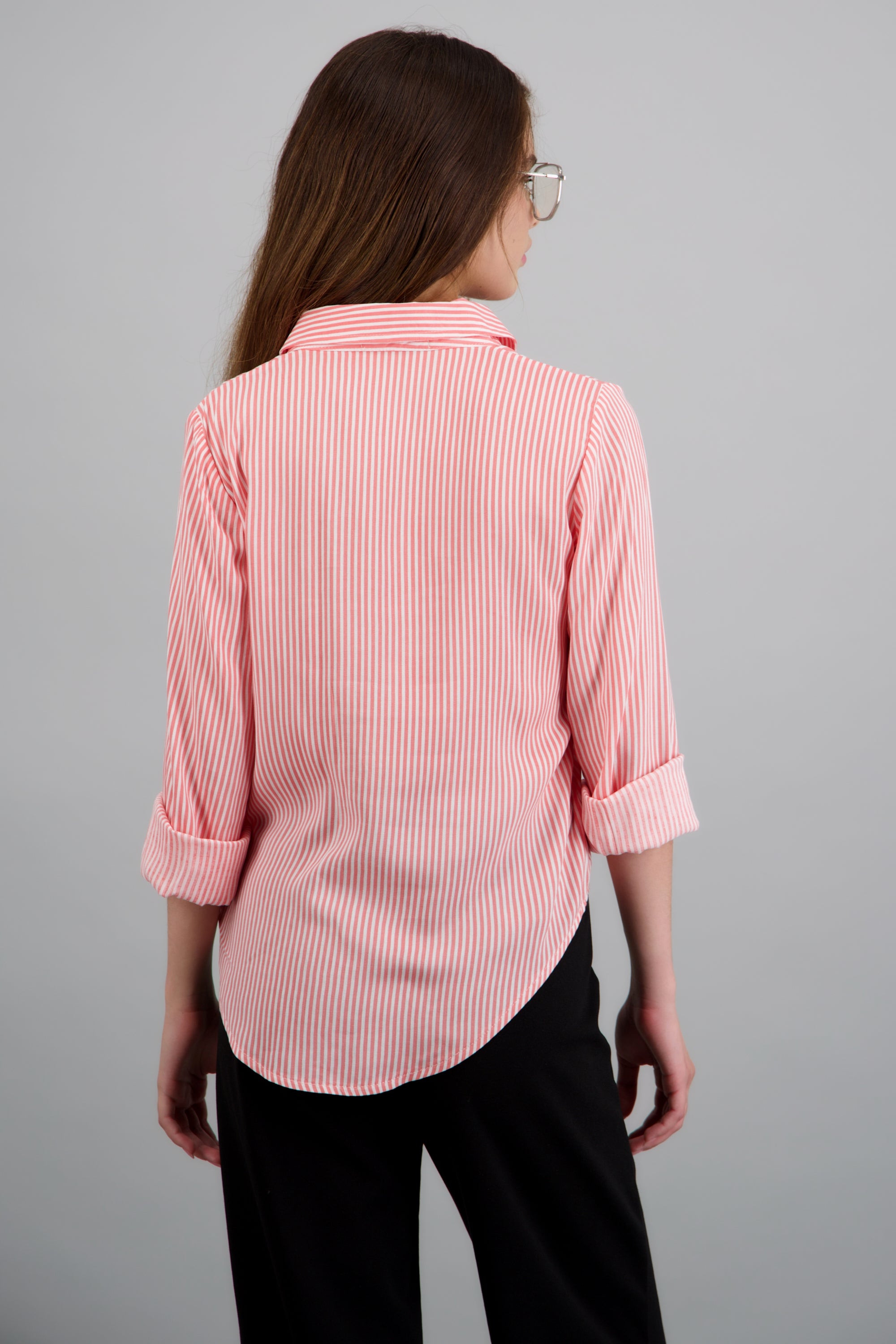 Camisa amplia rayas CORAL
