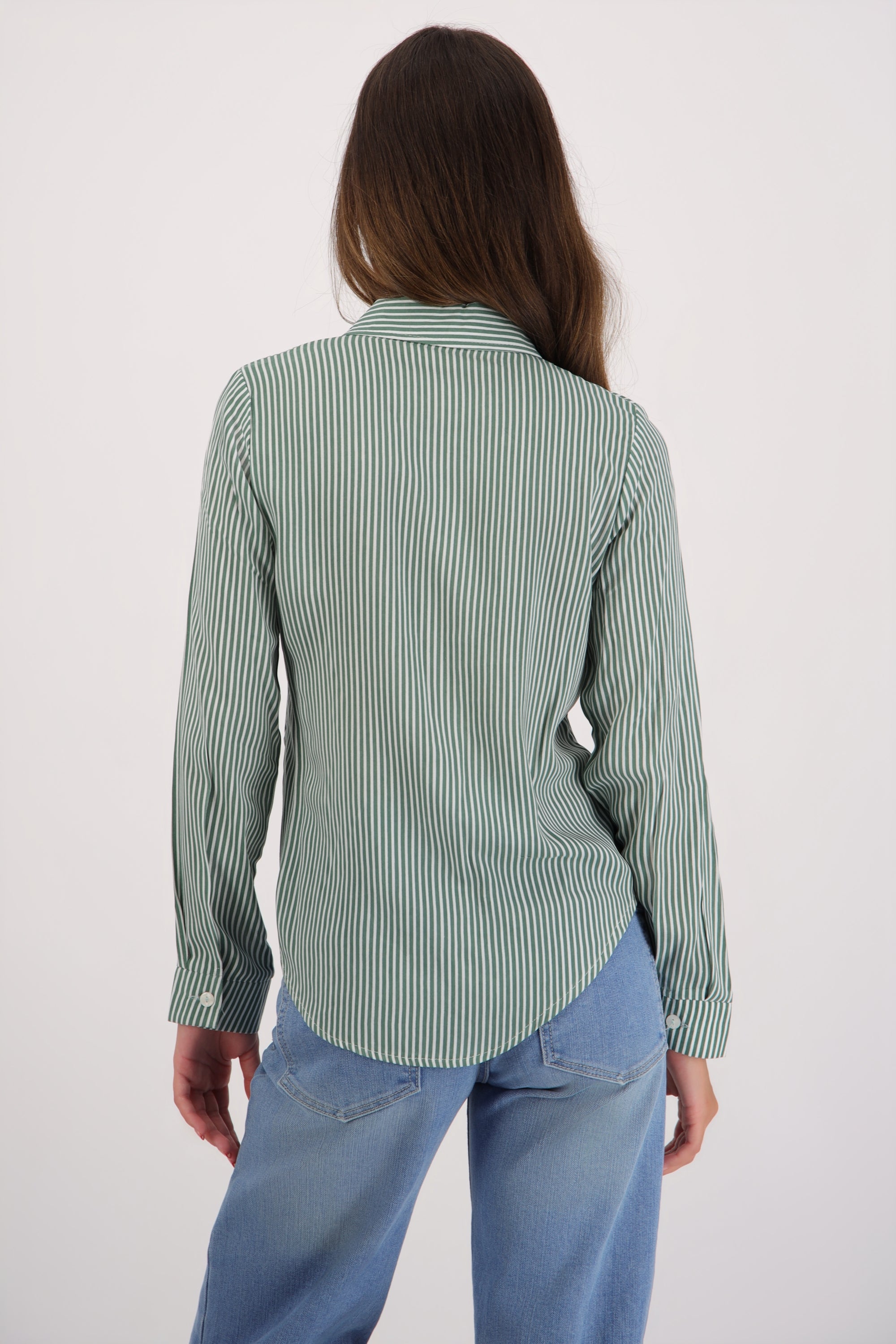 Camisa amplia rayas VERDE CAZADOR