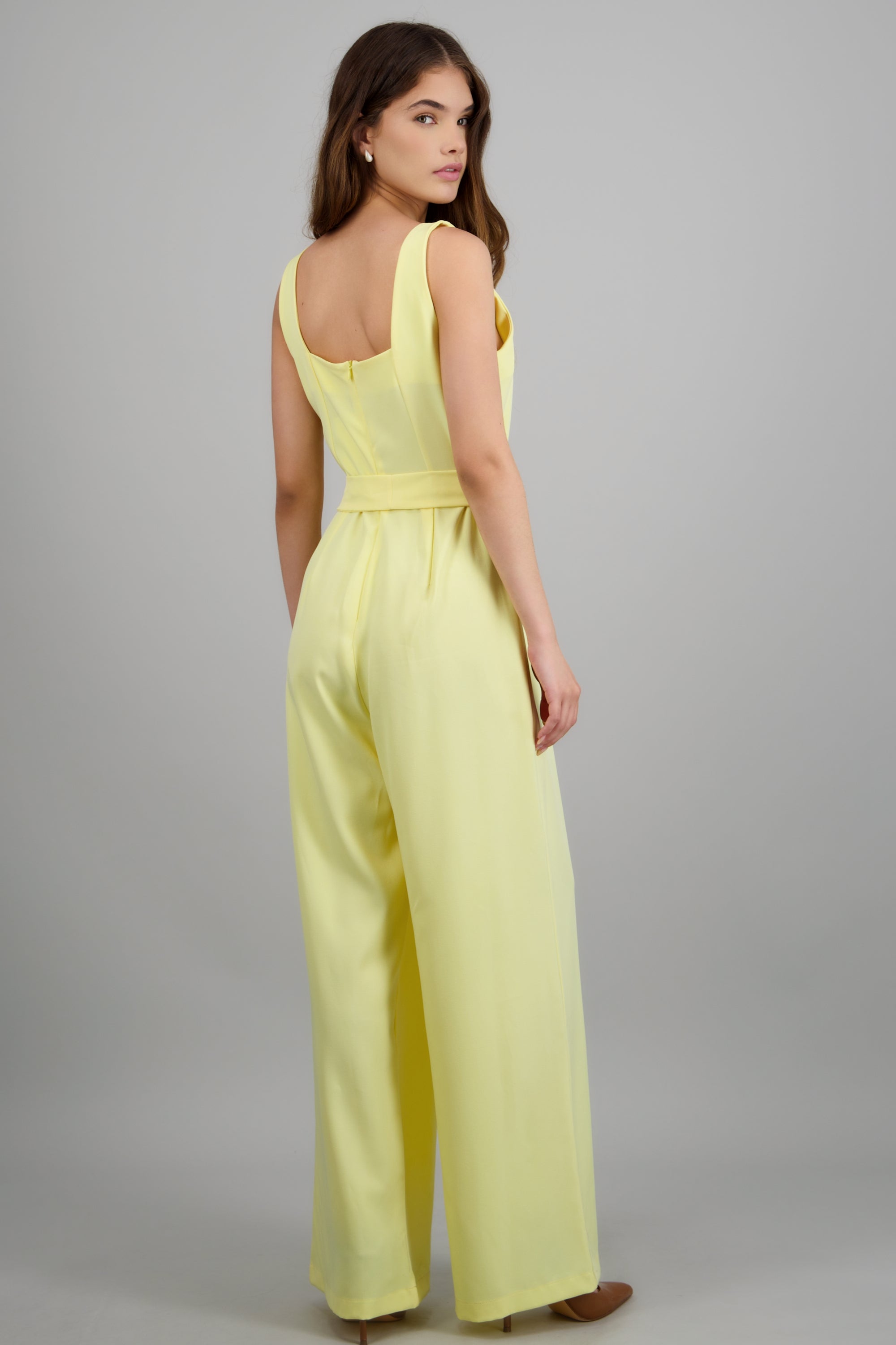 Jumpsuit tirantes detalle cinturon AMARILLO PASTEL