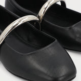 Flat mary jane detalle metal