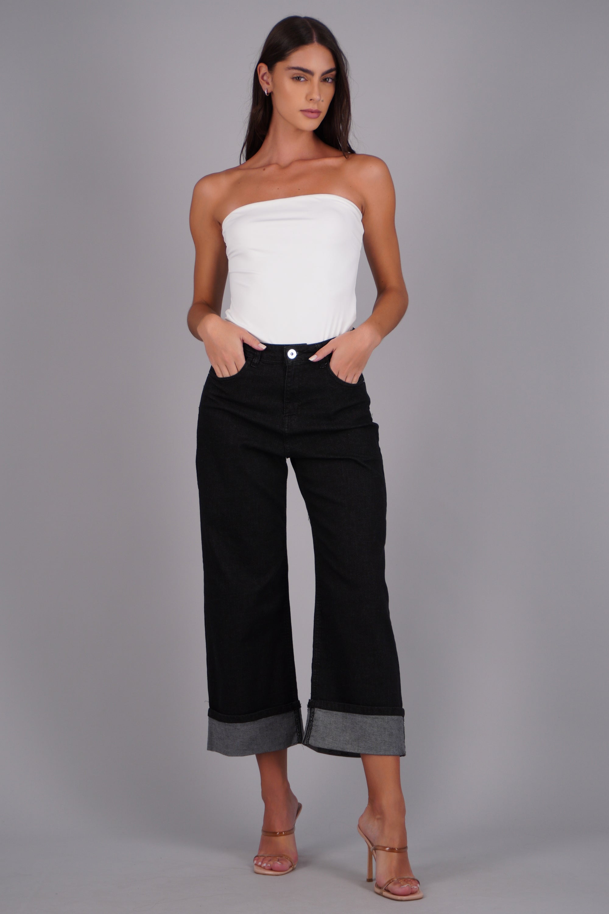 jeans baggy tiro medio valenciana NEGRO