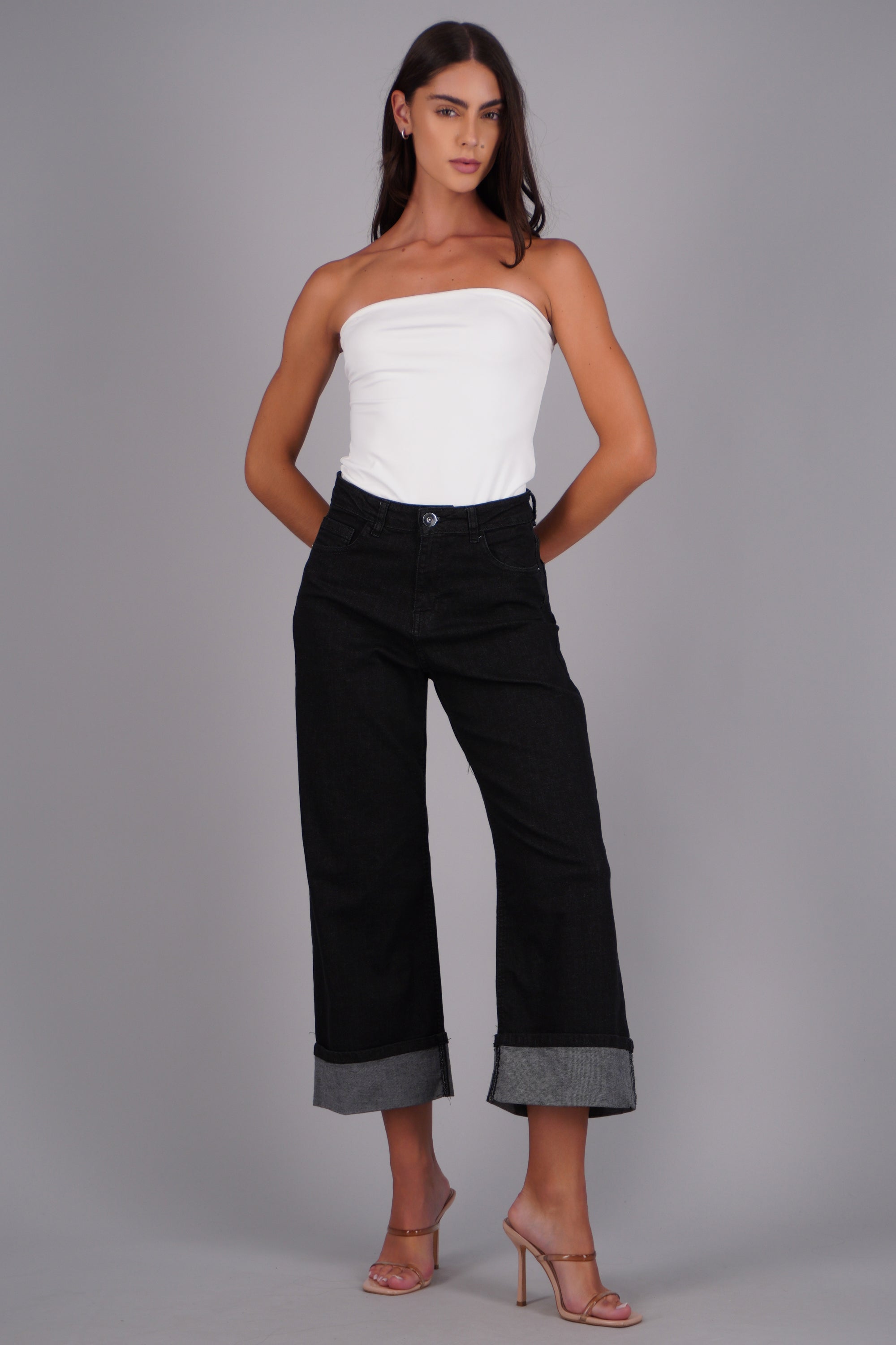 jeans baggy tiro medio valenciana NEGRO