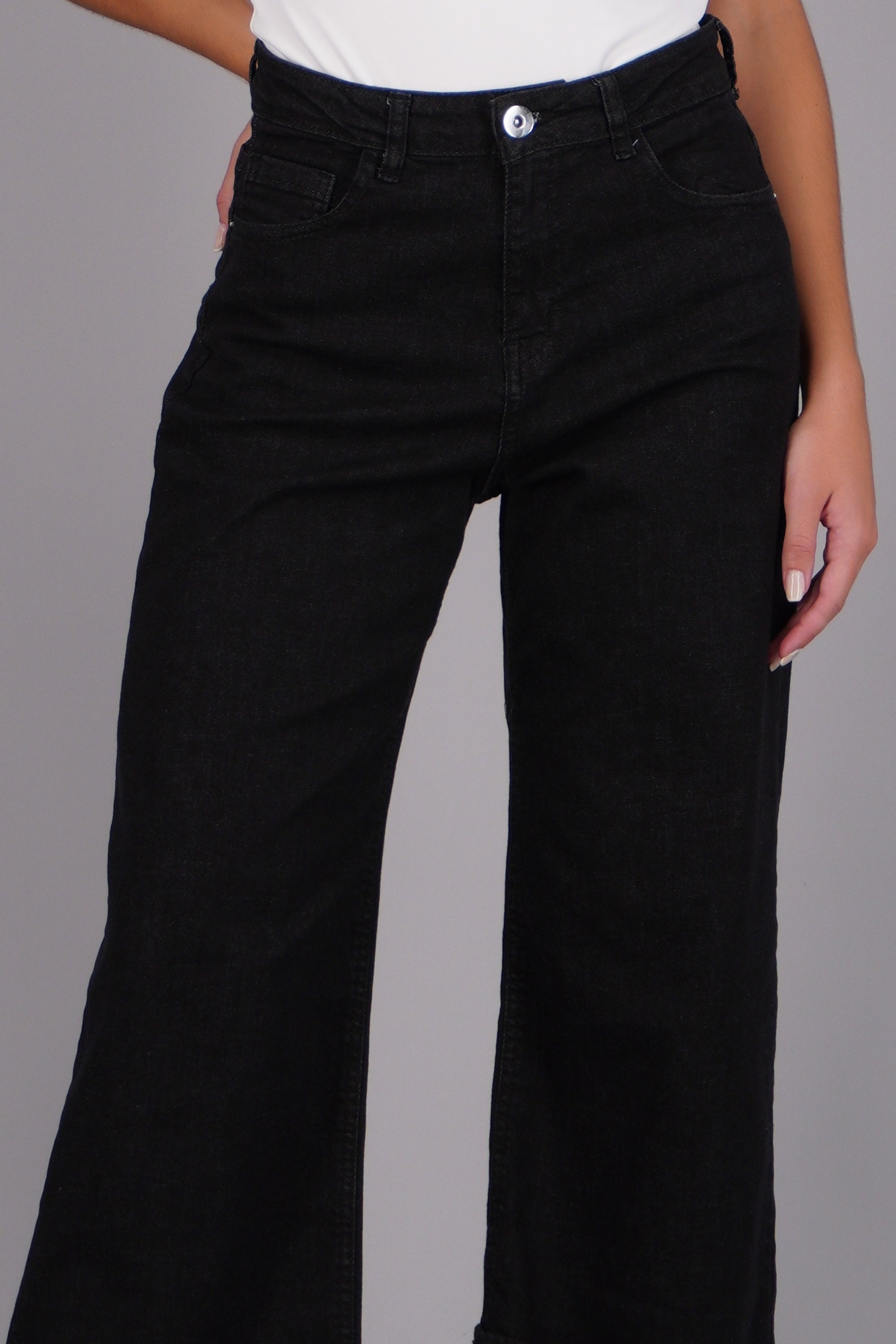 jeans baggy tiro medio valenciana NEGRO