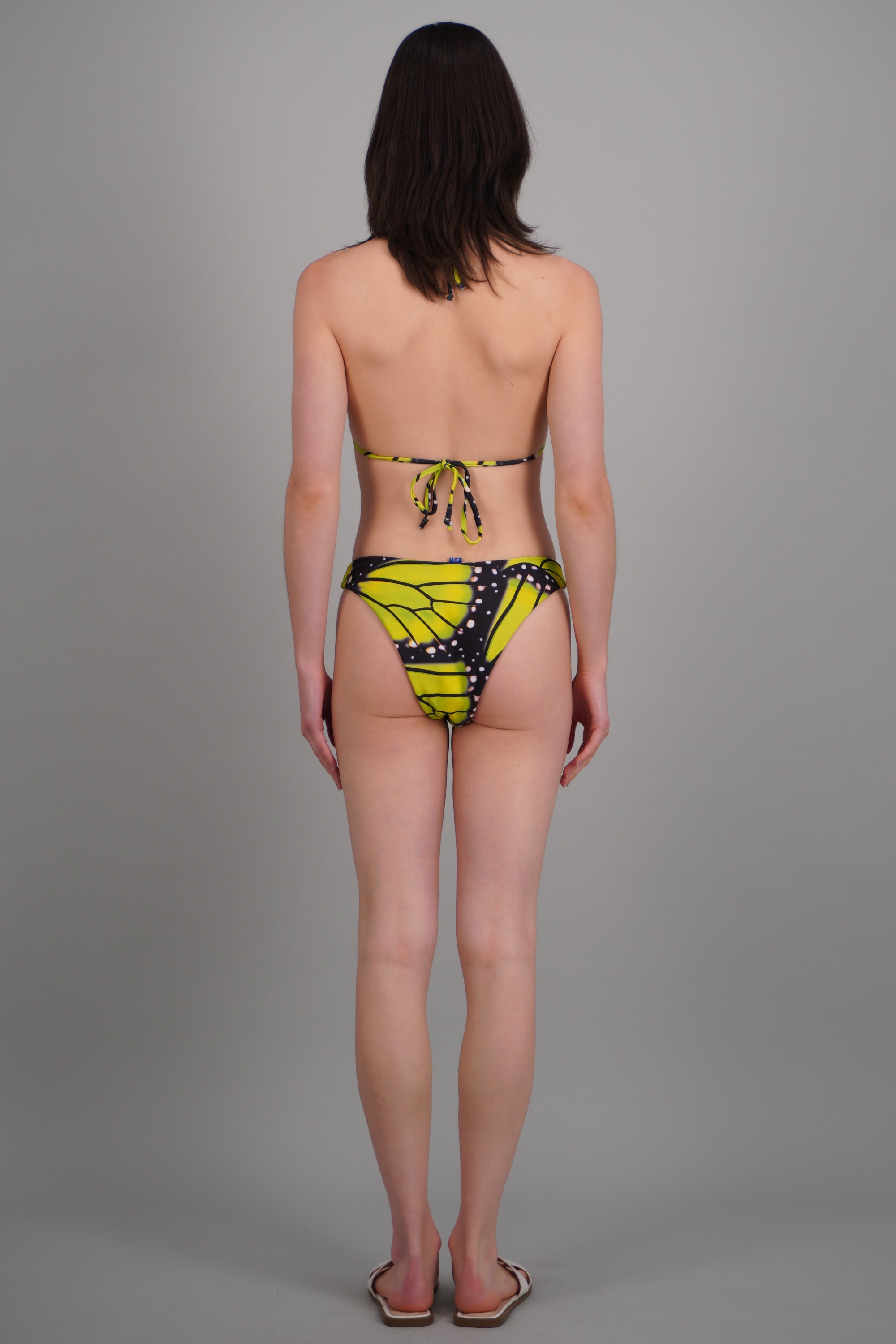 Bikini 3 piezas estampado mariposa VERDE COMBO