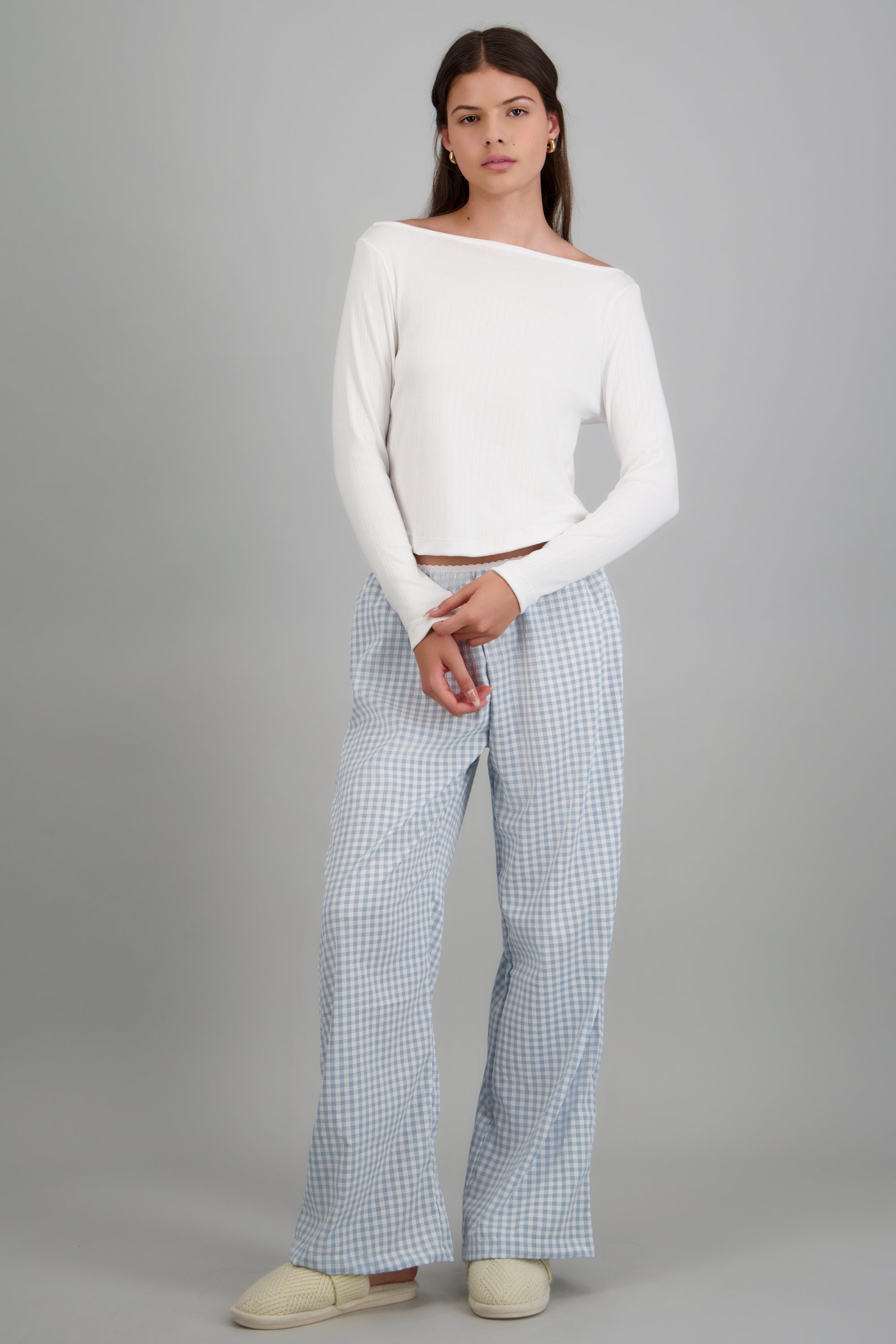 Pijama pantalón cuadros AZUL