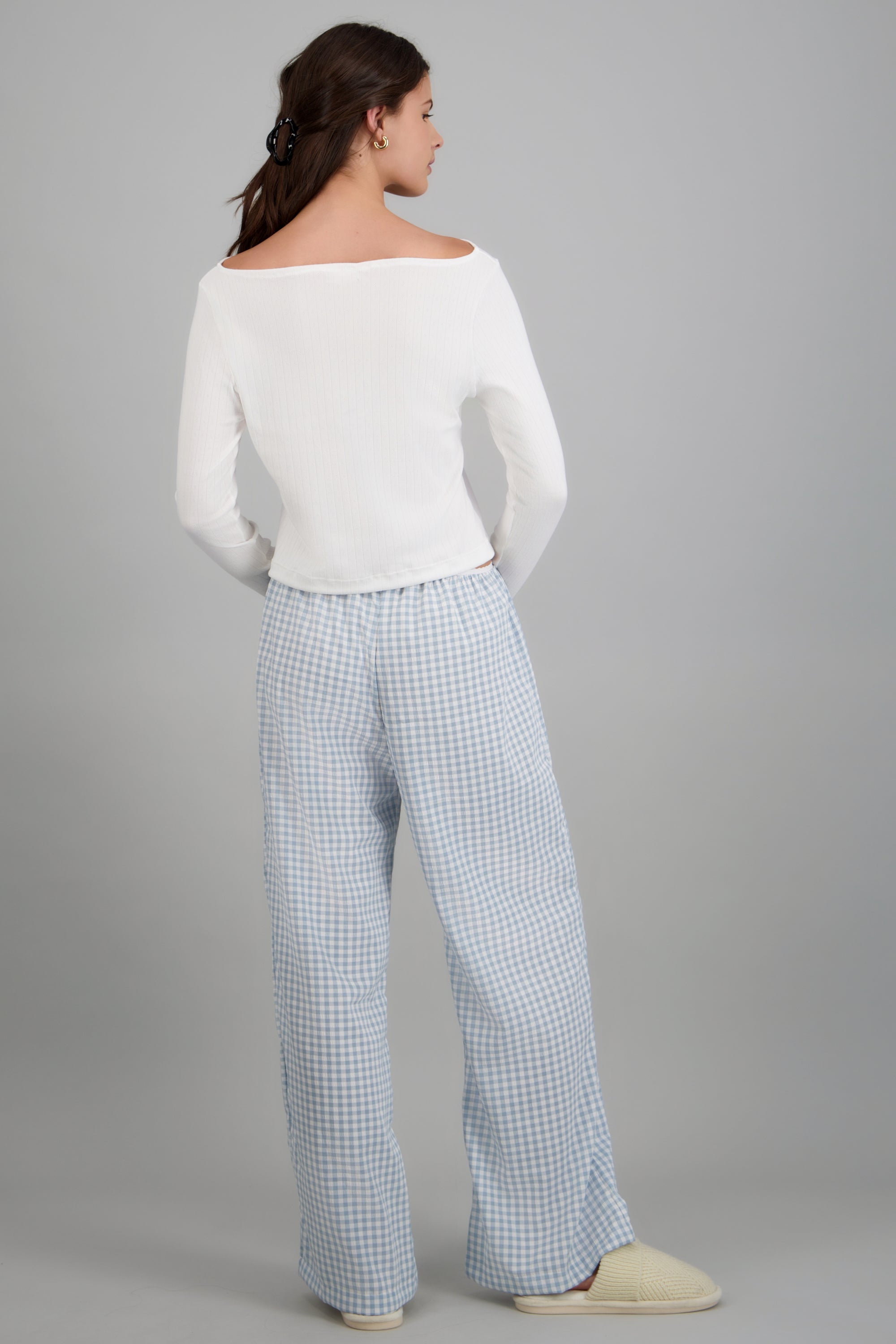 Pijama pantalón cuadros AZUL