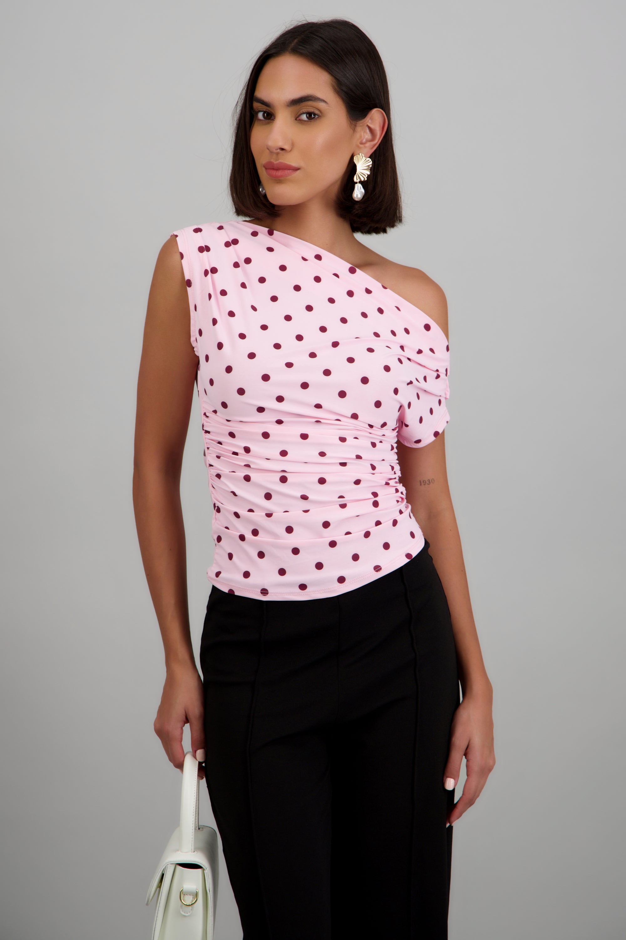 Top drapedado polka dots ROSA COMBO