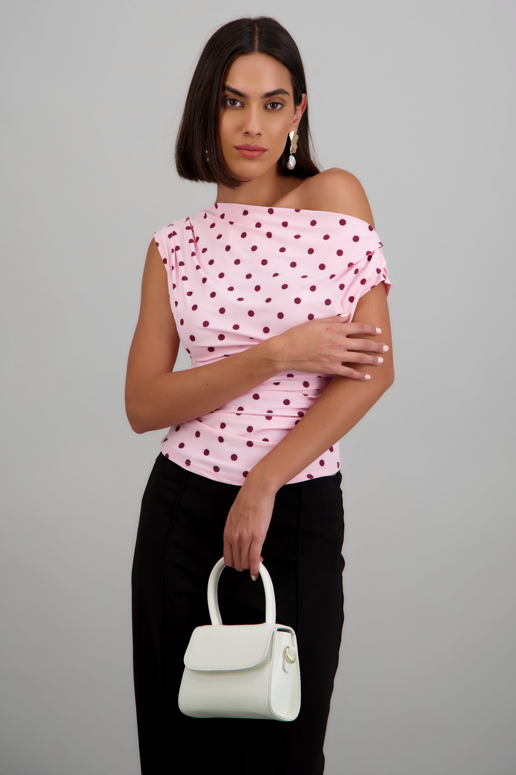 Top drapedado polka dots ROSA COMBO