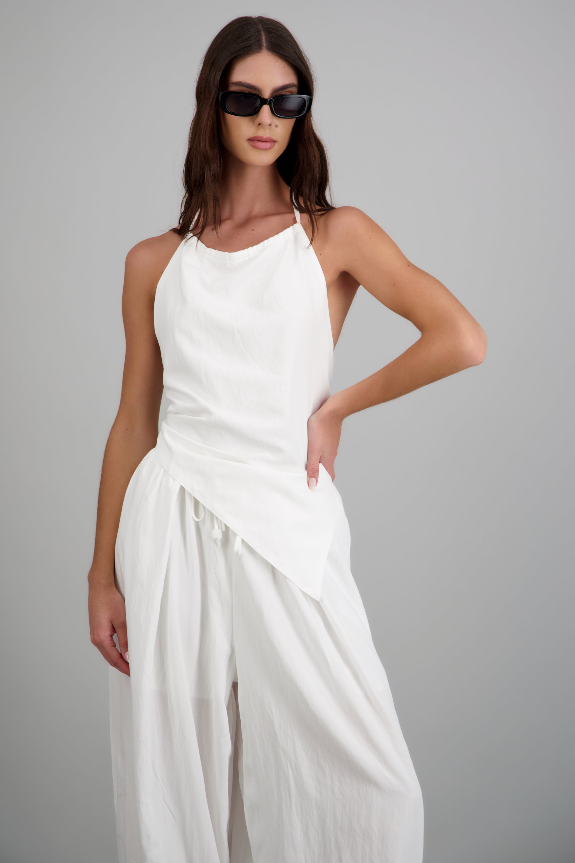 Top halter fluido BLANCO