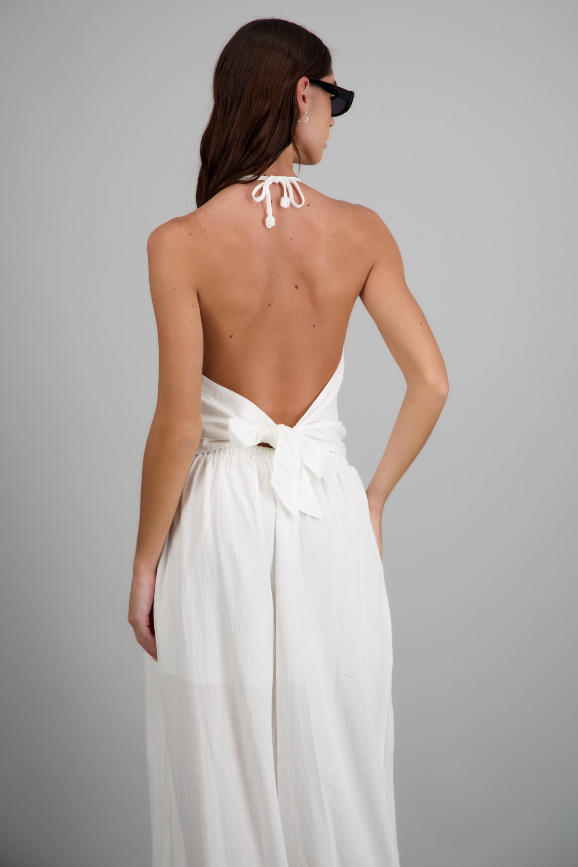 Top halter fluido BLANCO