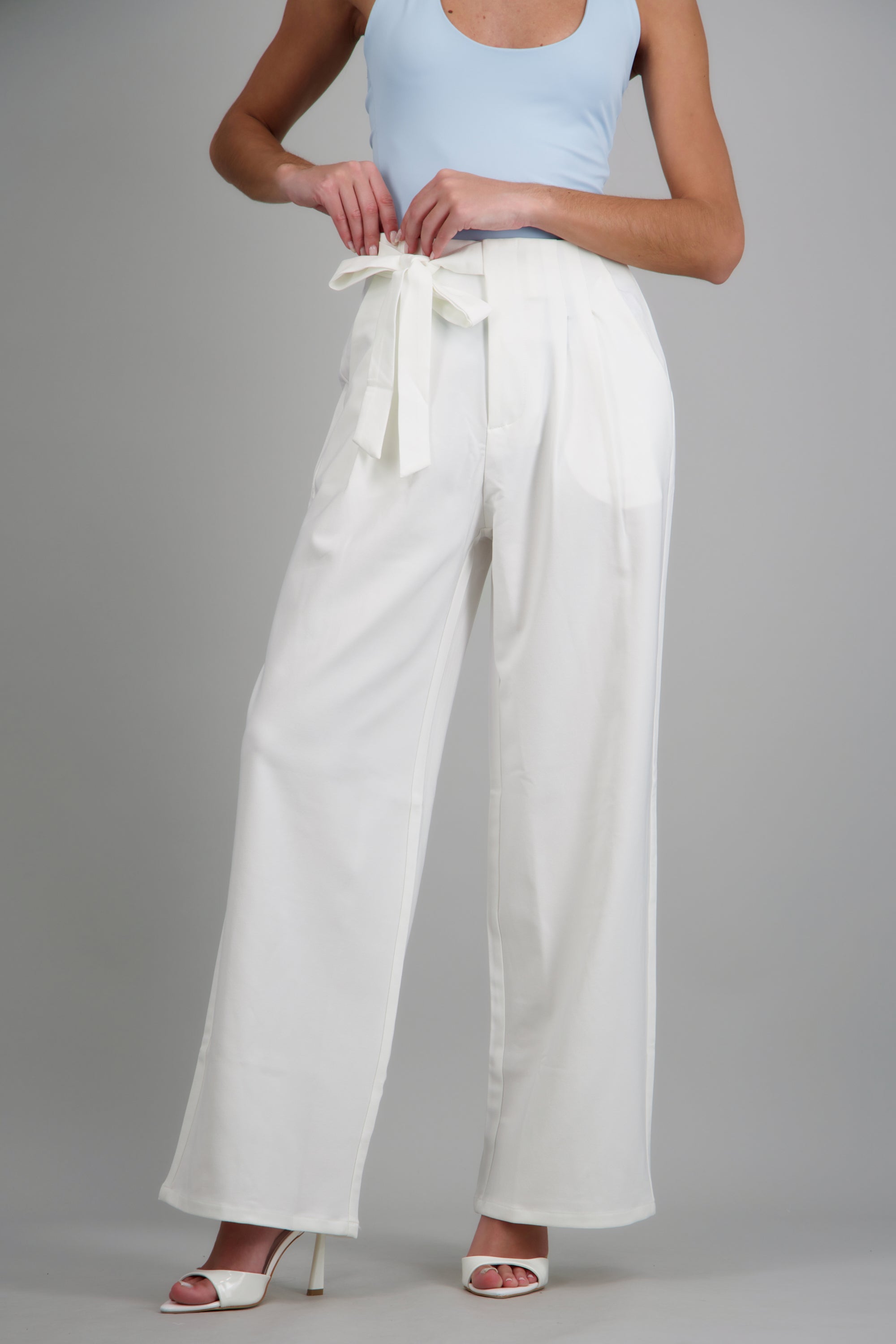 Pantalon de vestir detalle liston BLANCO
