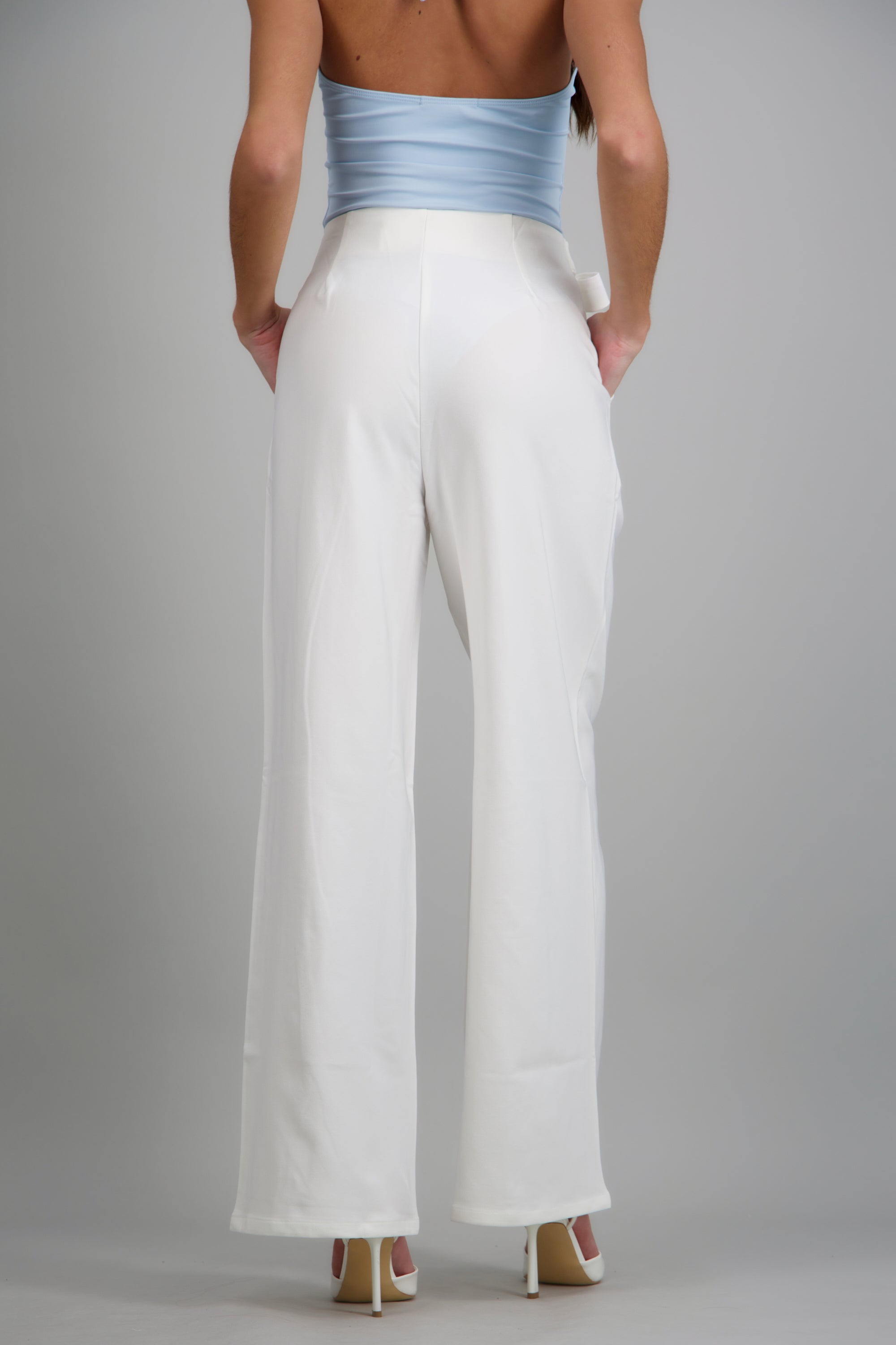Pantalon de vestir detalle liston BLANCO