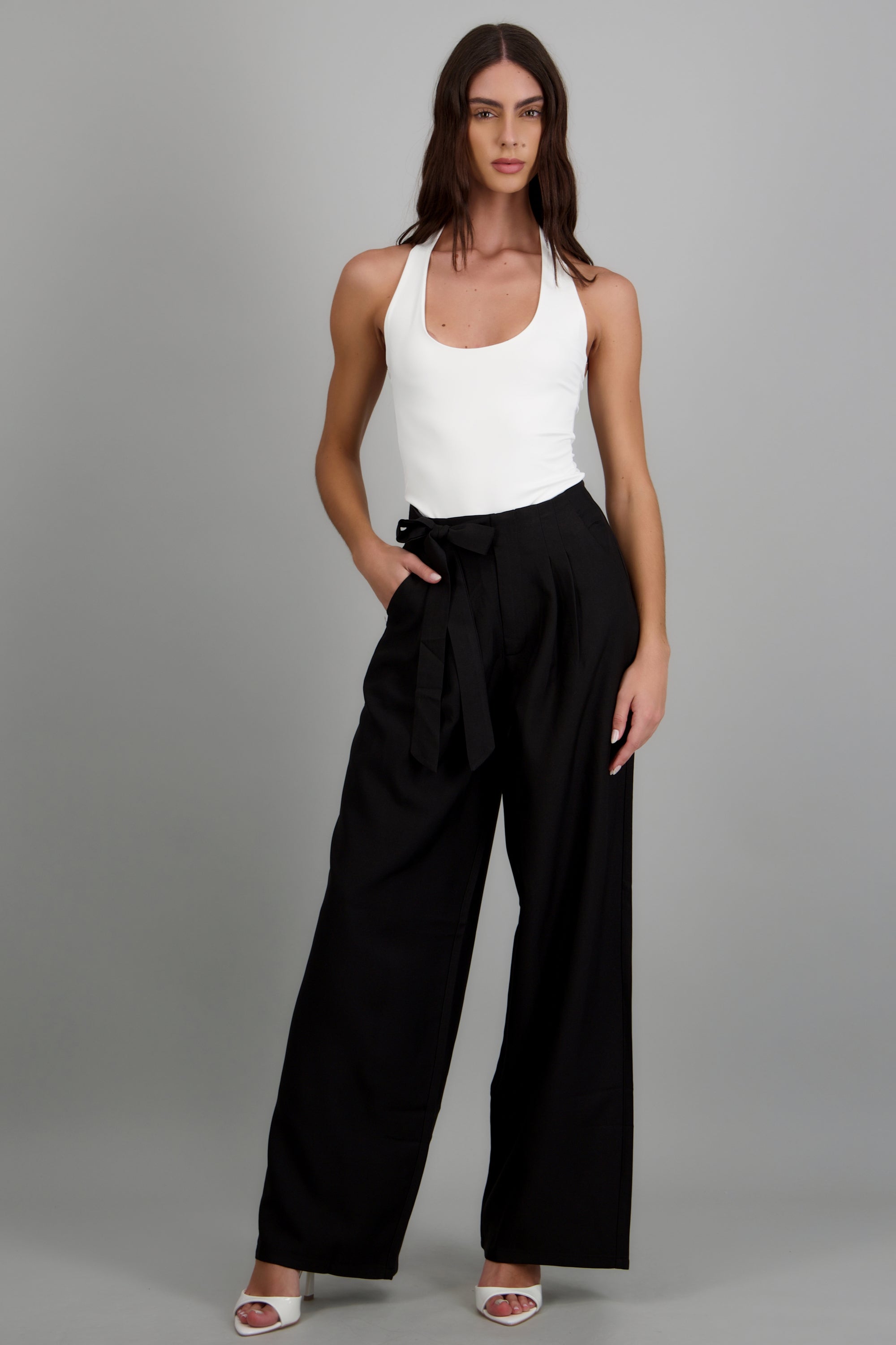 Pantalon de vestir detalle liston NEGRO