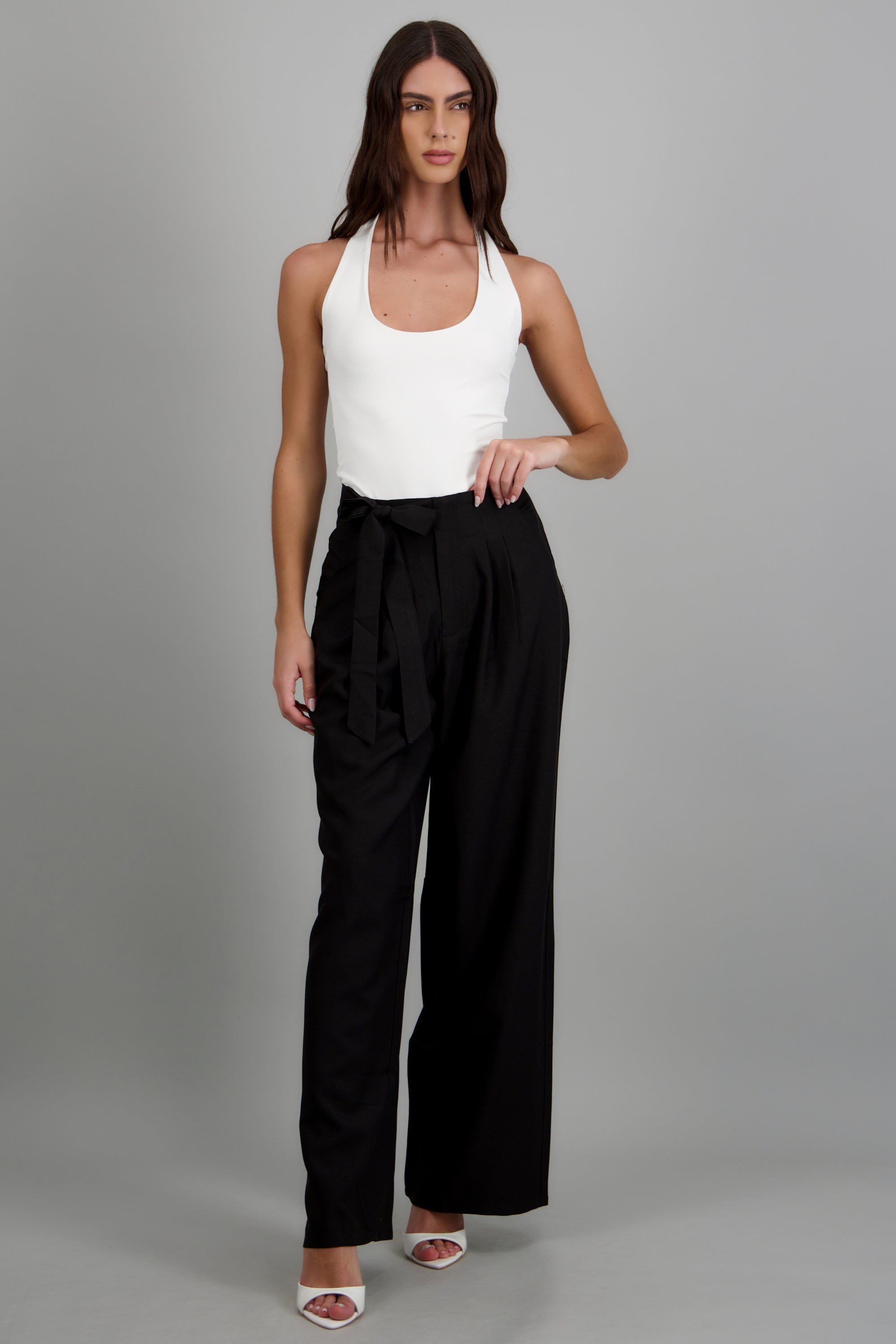 Pantalon de vestir detalle liston NEGRO