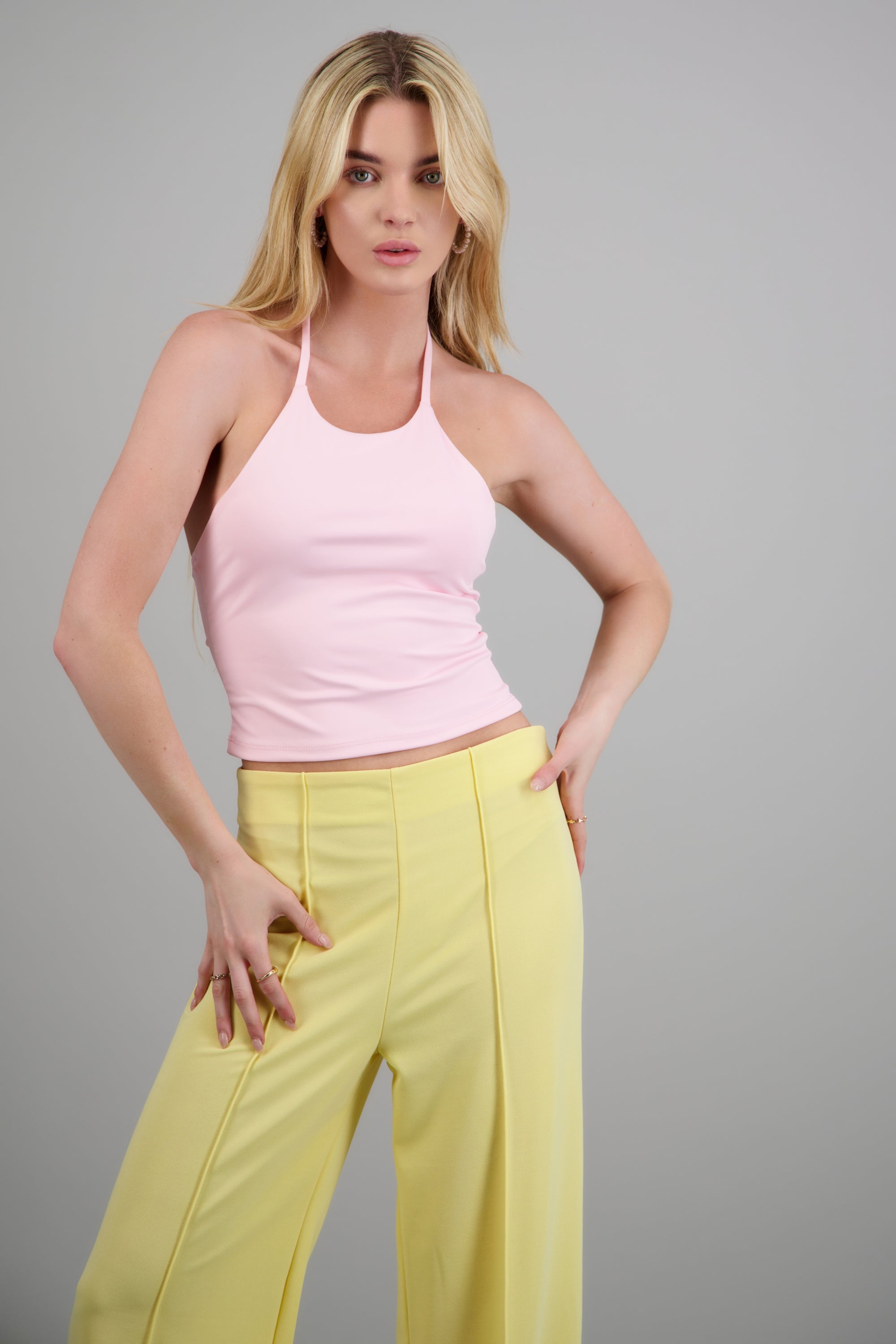 Top cuello redondo escote espalda PALO DE ROSA