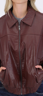 Bomber efecto piel lisa